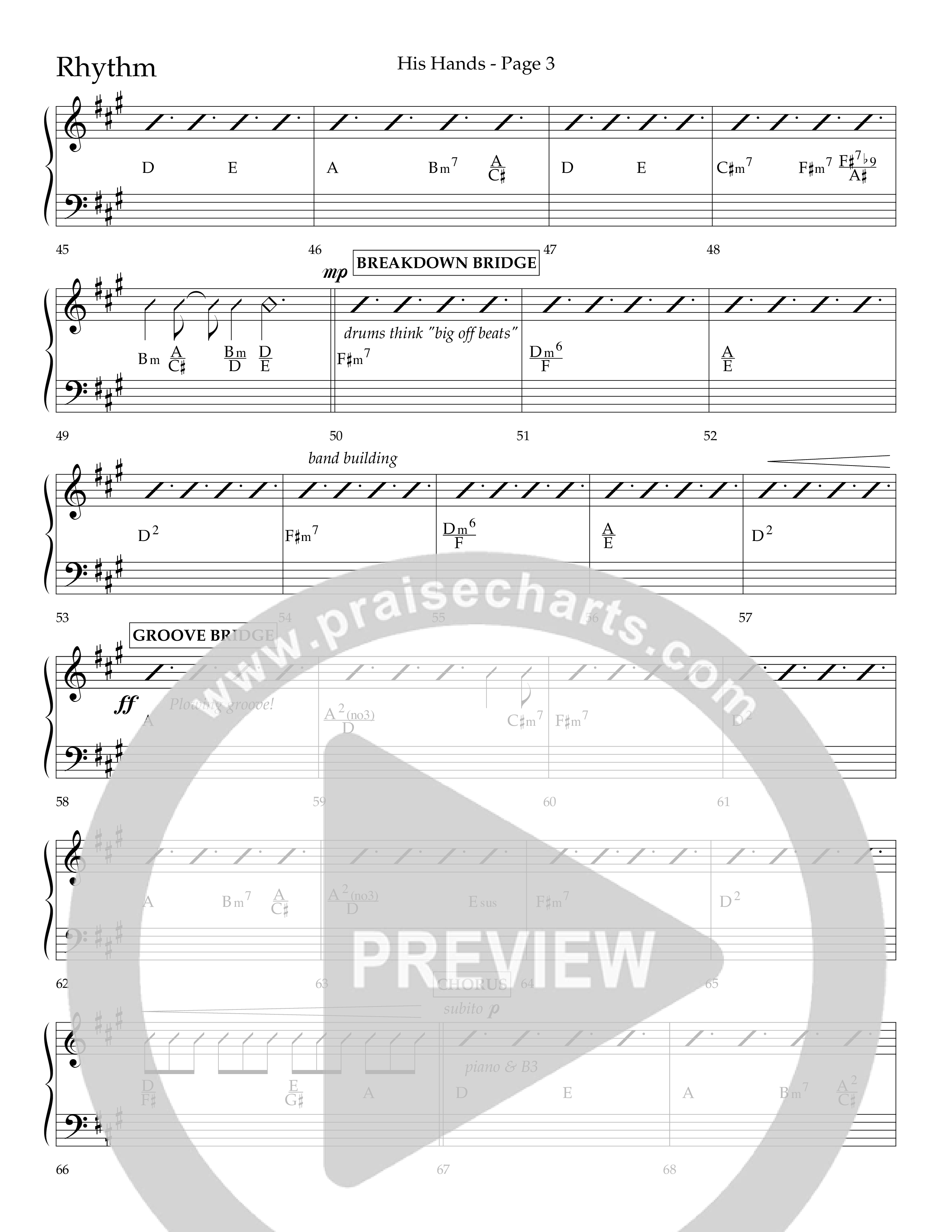 His Hands (Choral Anthem SATB) Lead Melody & Rhythm (Lifeway Choral / Arr. Cliff Duren)