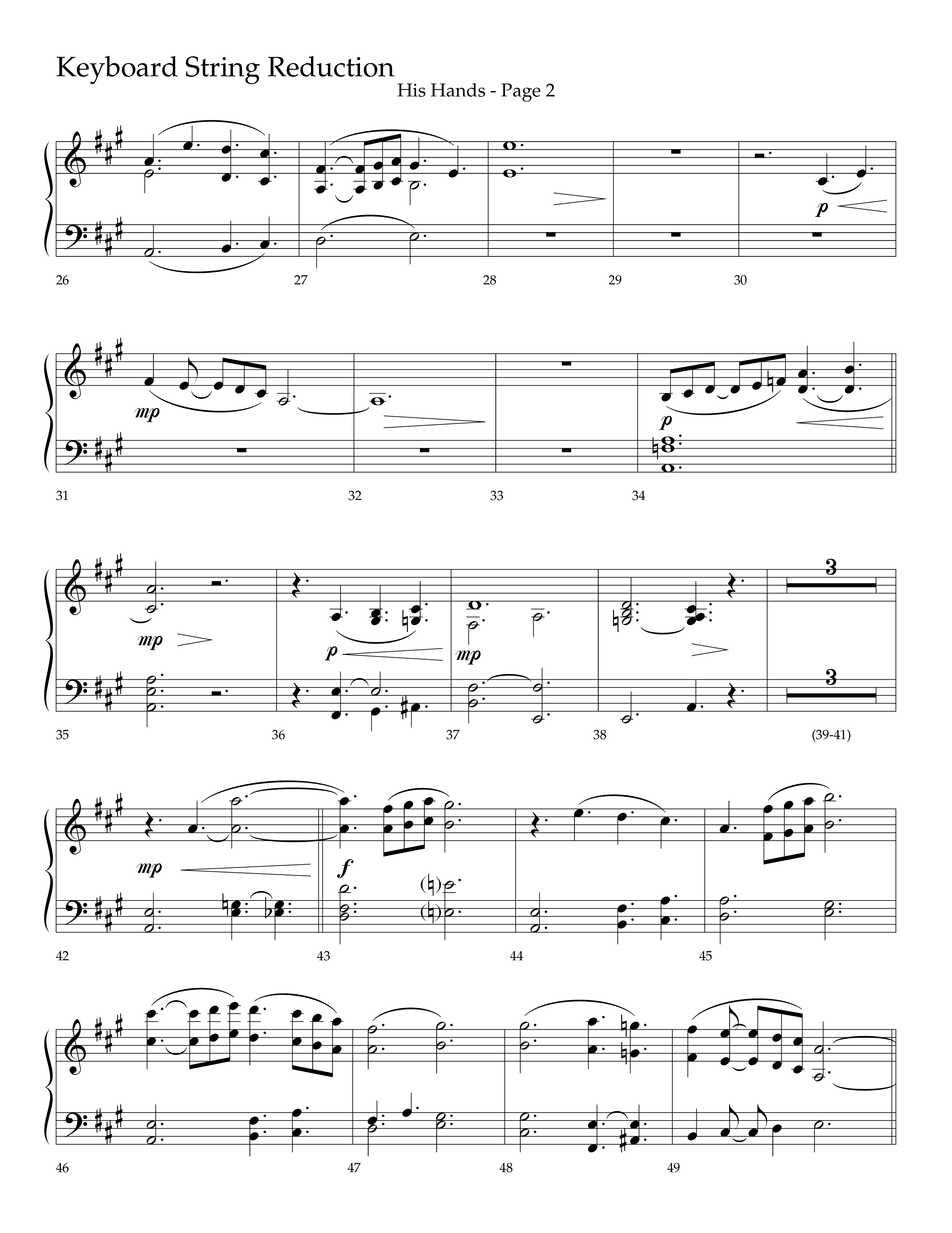 His Hands (Choral Anthem SATB) String Reduction (Lifeway Choral / Arr. Cliff Duren)