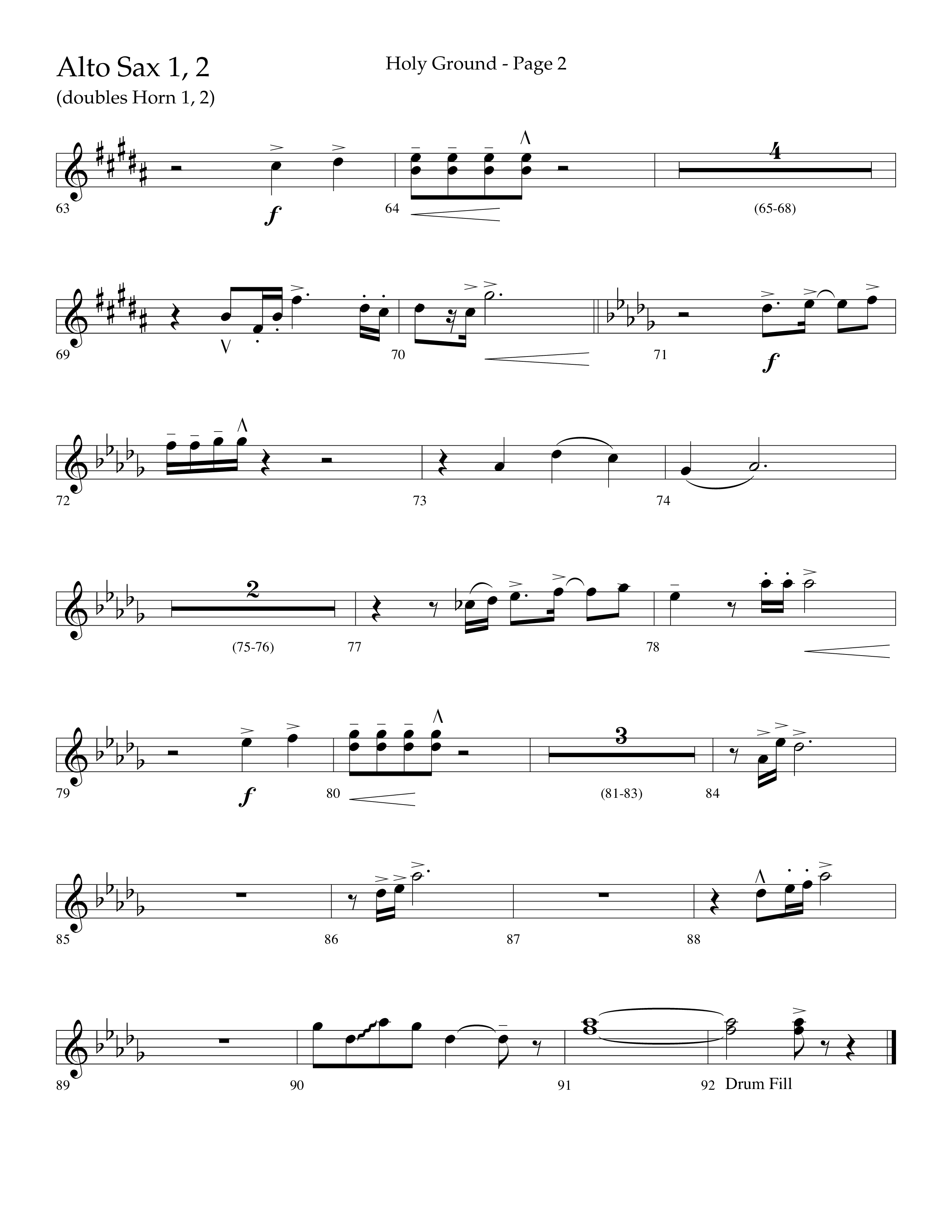 Holy Ground (Choral Anthem SATB) Alto Sax 1/2 (Lifeway Choral / Arr. Bradley Knight)