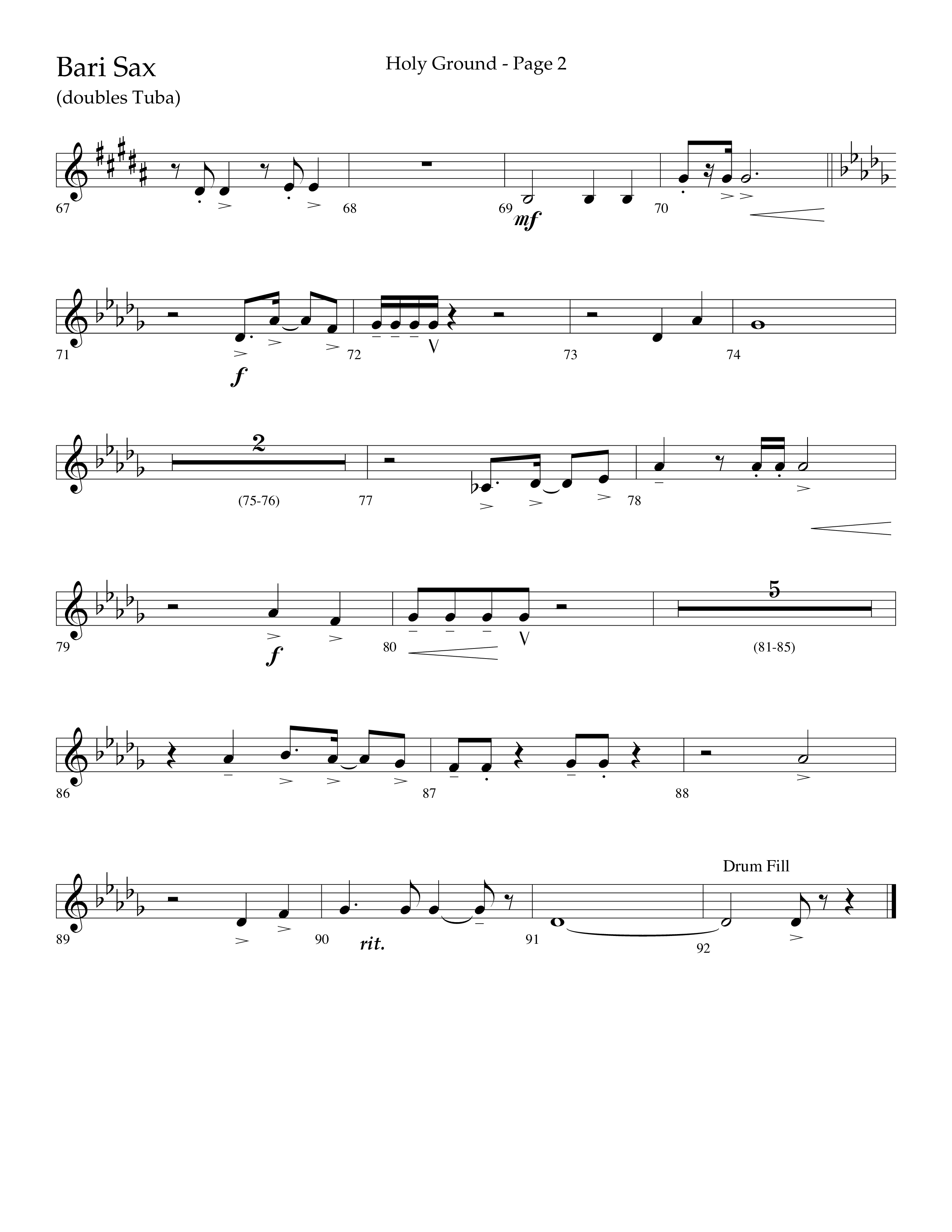 Holy Ground (Choral Anthem SATB) Bari Sax (Lifeway Choral / Arr. Bradley Knight)