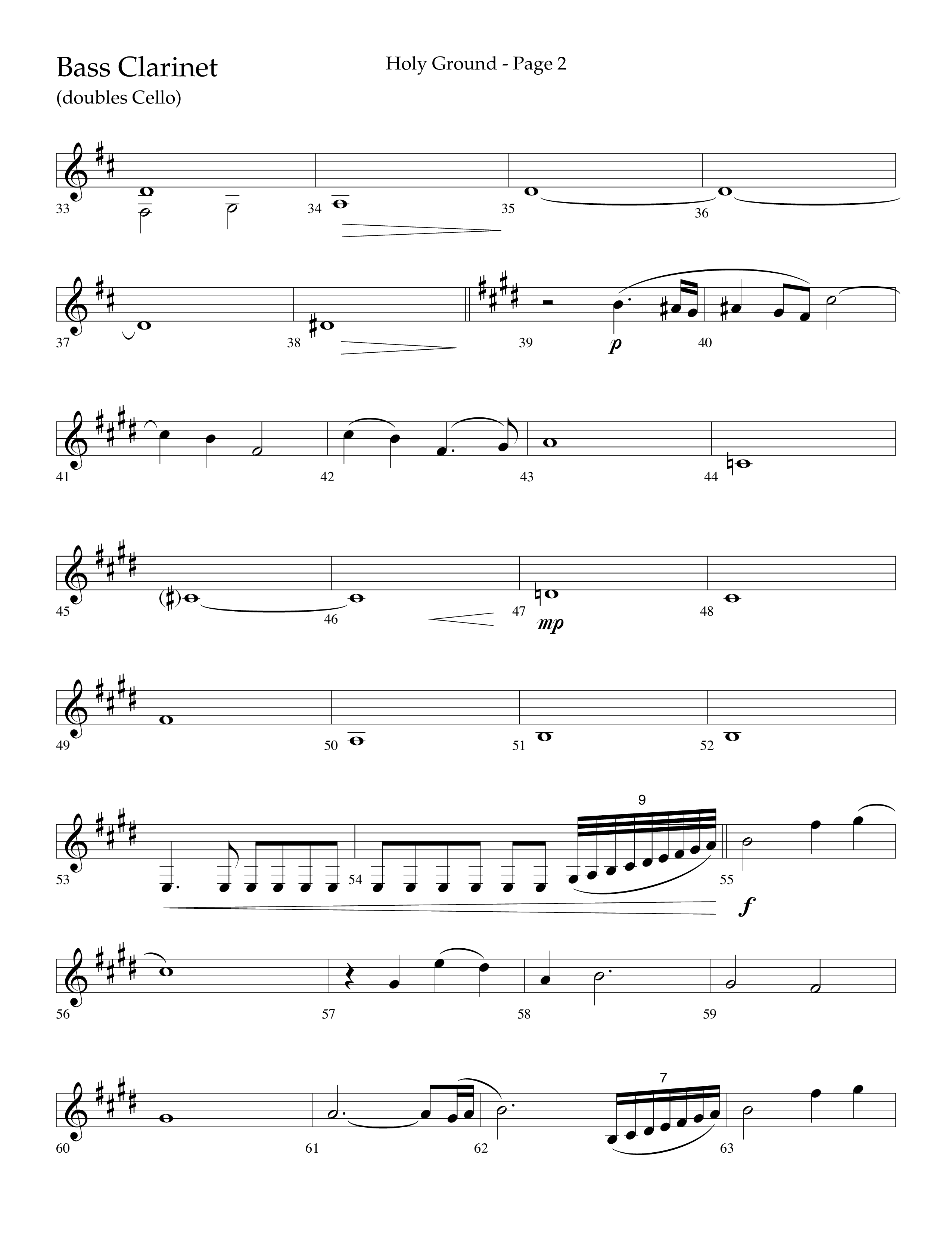 Holy Ground (Choral Anthem SATB) Bass Clarinet (Lifeway Choral / Arr. Bradley Knight)