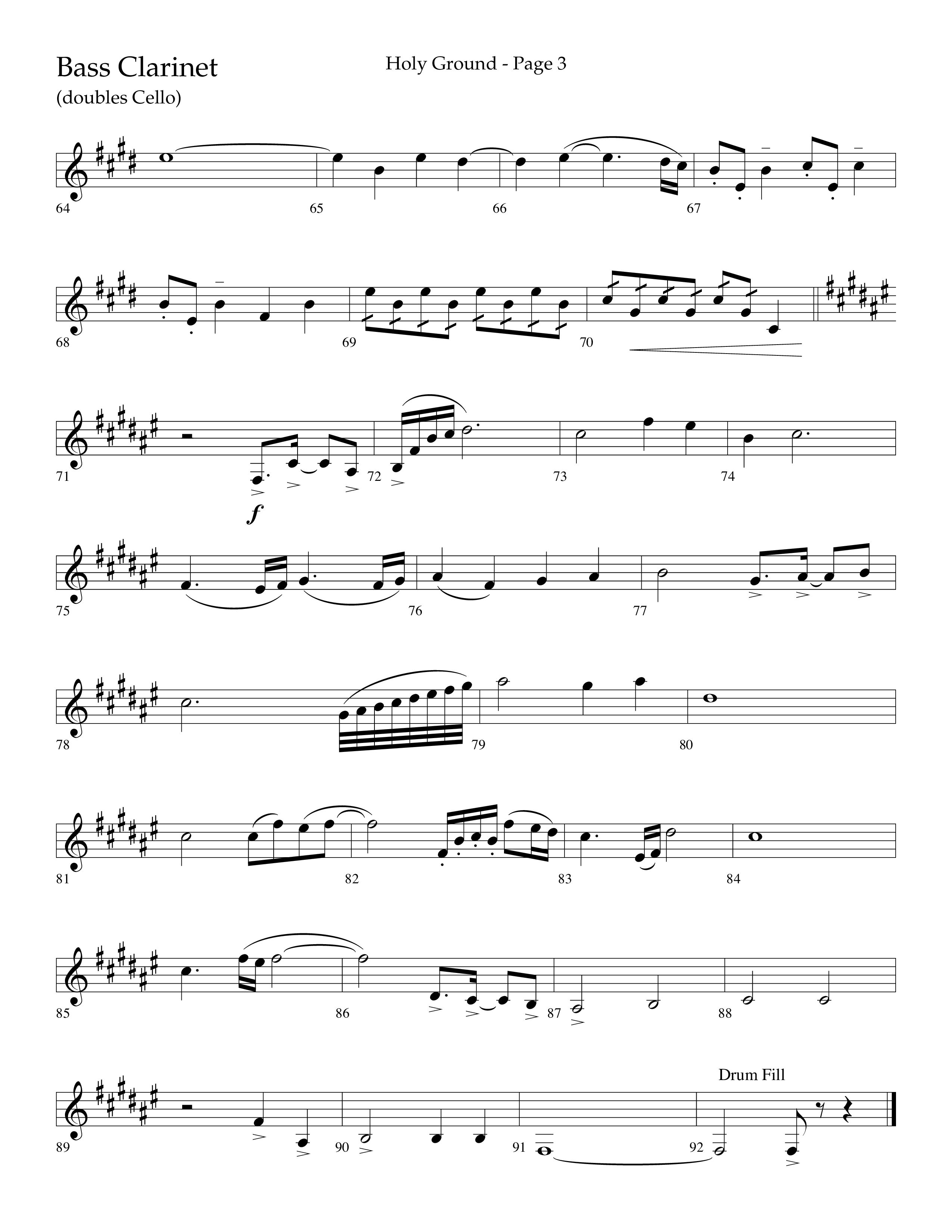 Holy Ground (Choral Anthem SATB) Bass Clarinet (Lifeway Choral / Arr. Bradley Knight)