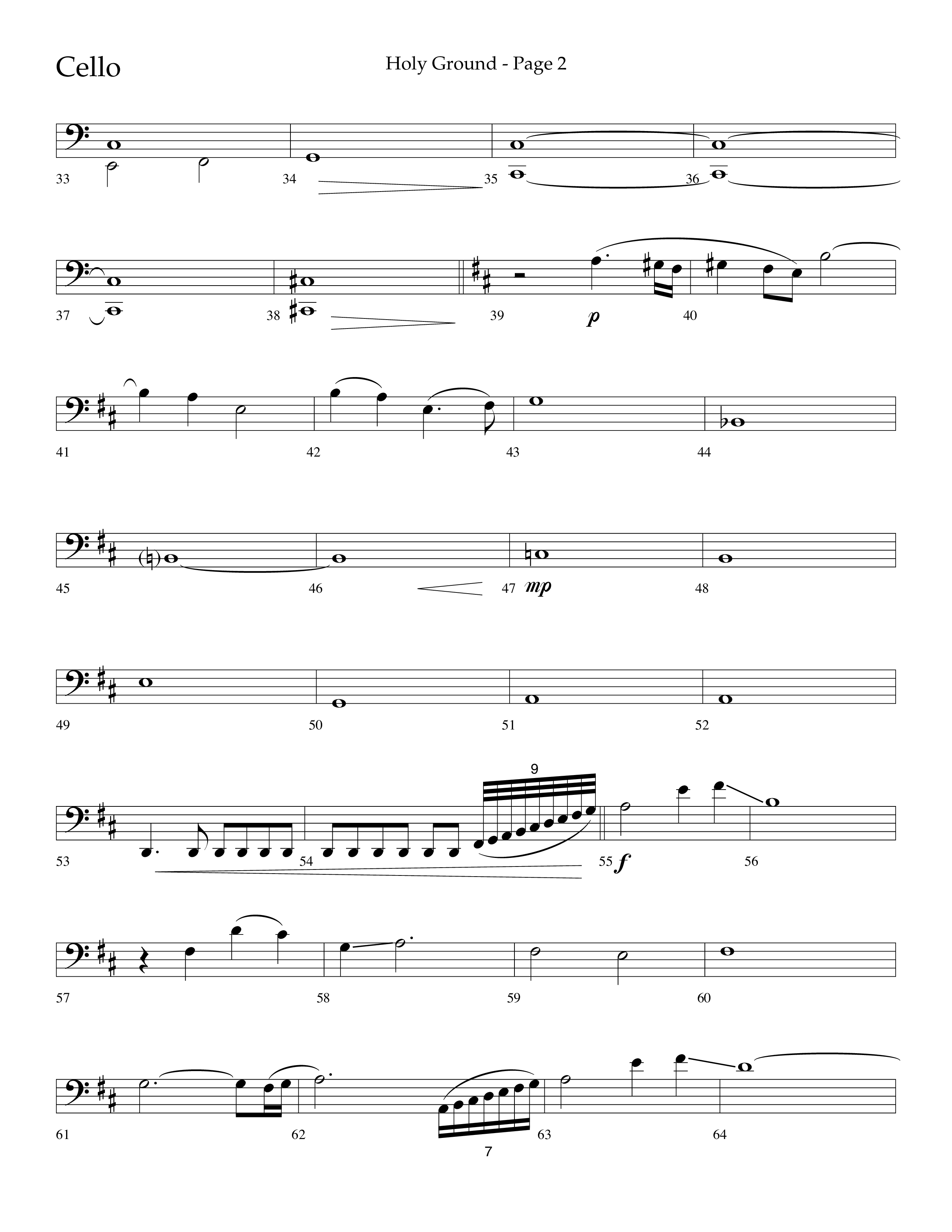 Holy Ground (Choral Anthem SATB) Cello (Lifeway Choral / Arr. Bradley Knight)