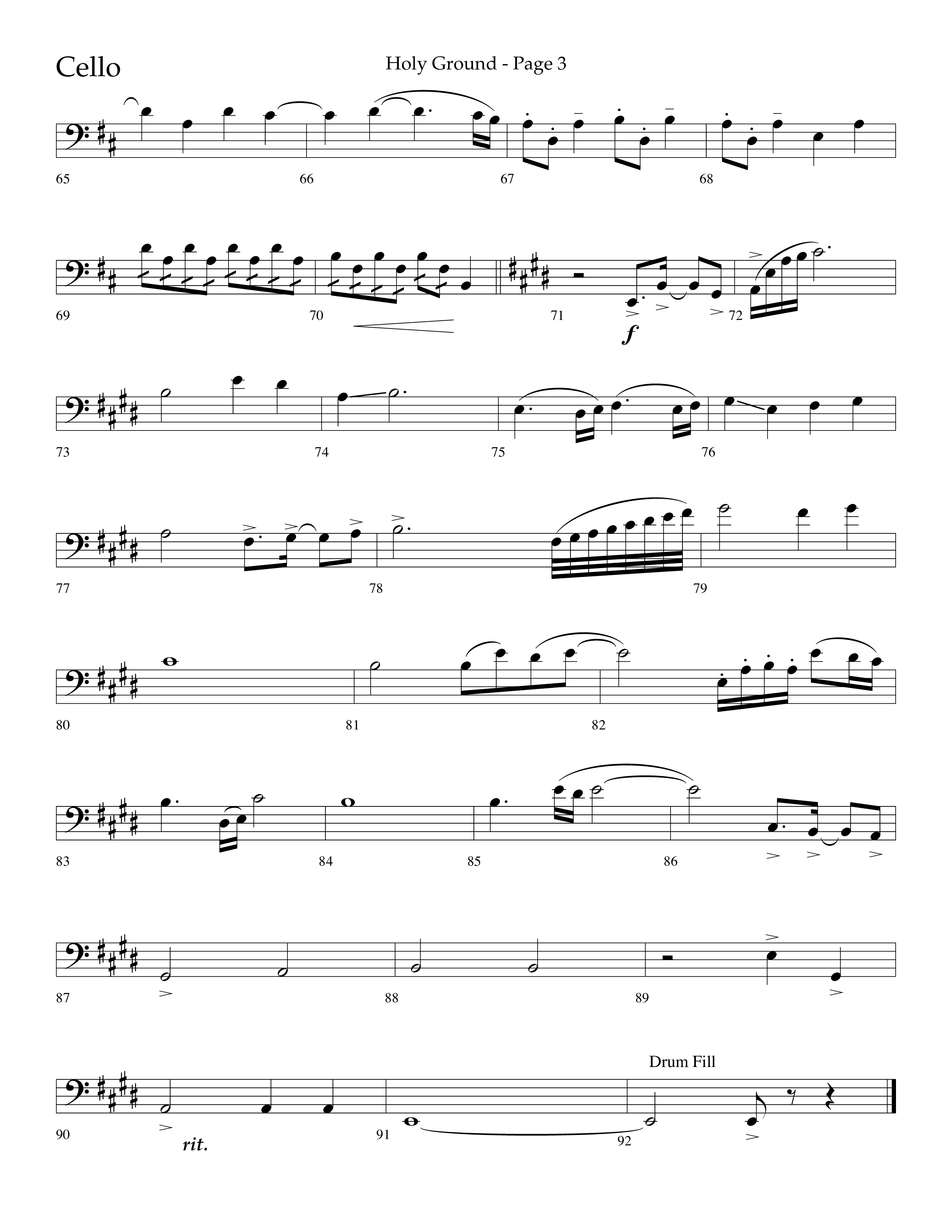Holy Ground (Choral Anthem SATB) Cello (Lifeway Choral / Arr. Bradley Knight)
