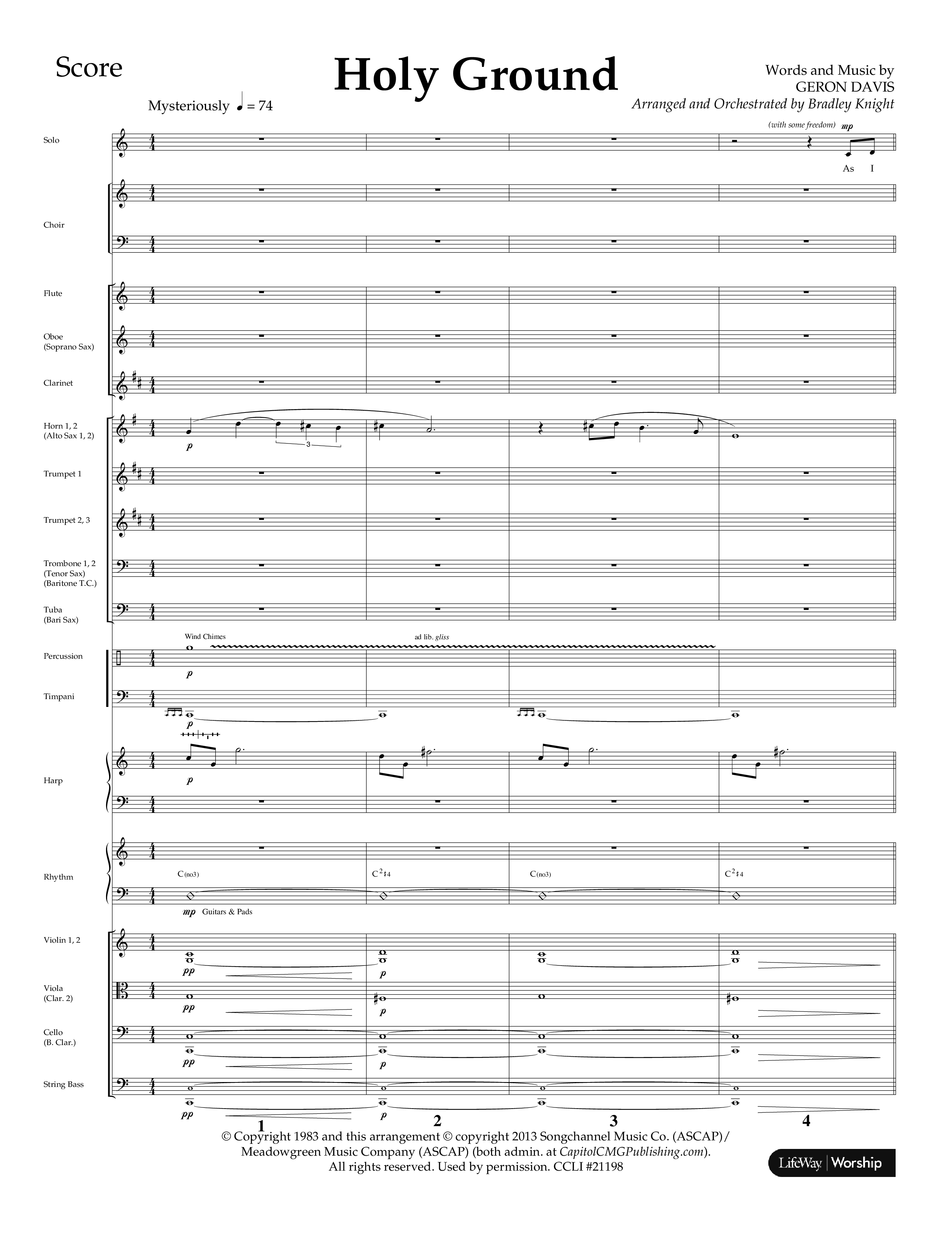 Holy Ground (Choral Anthem SATB) Orchestration (Lifeway Choral / Arr. Bradley Knight)