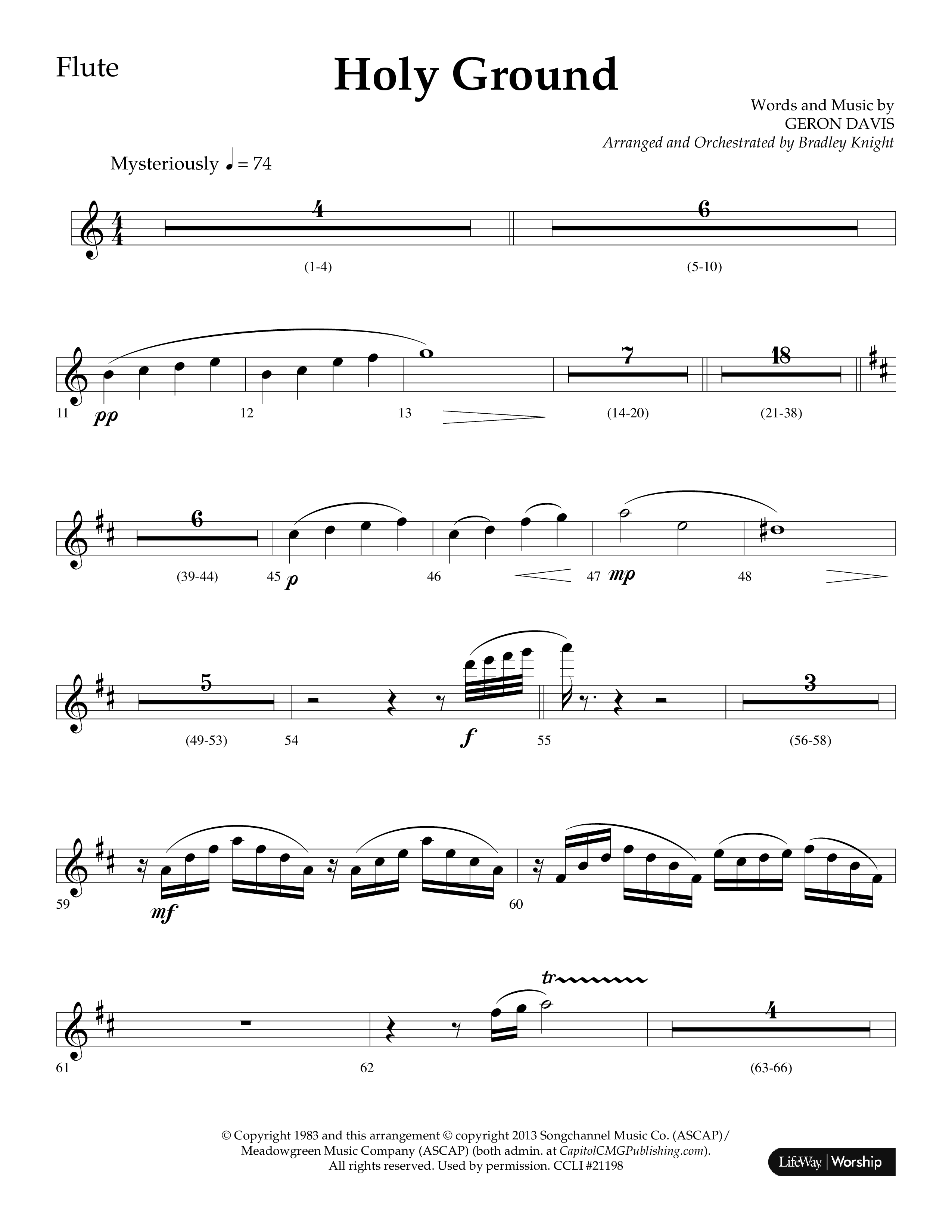 Holy Ground (Choral Anthem SATB) Flute (Lifeway Choral / Arr. Bradley Knight)