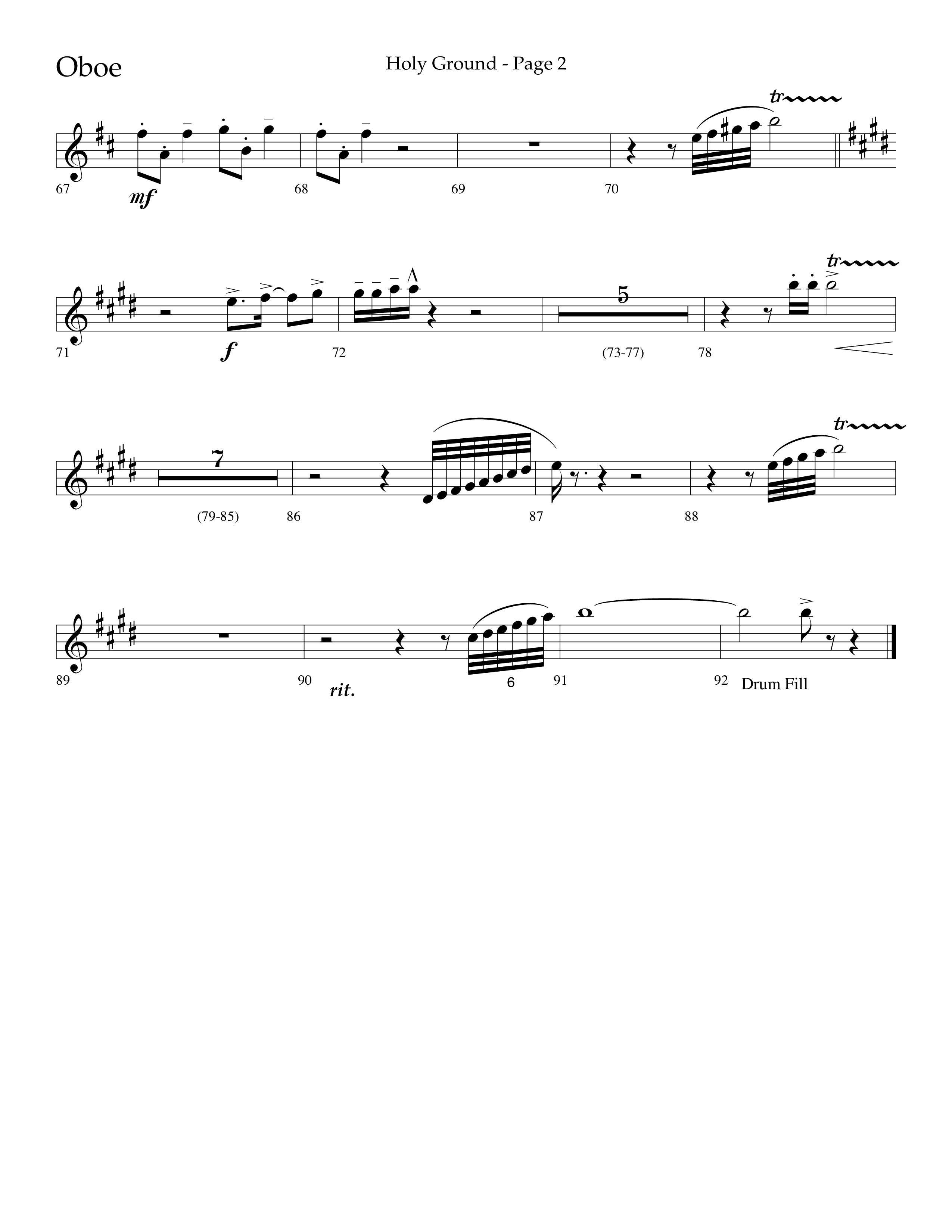 Holy Ground (Choral Anthem SATB) Oboe (Lifeway Choral / Arr. Bradley Knight)