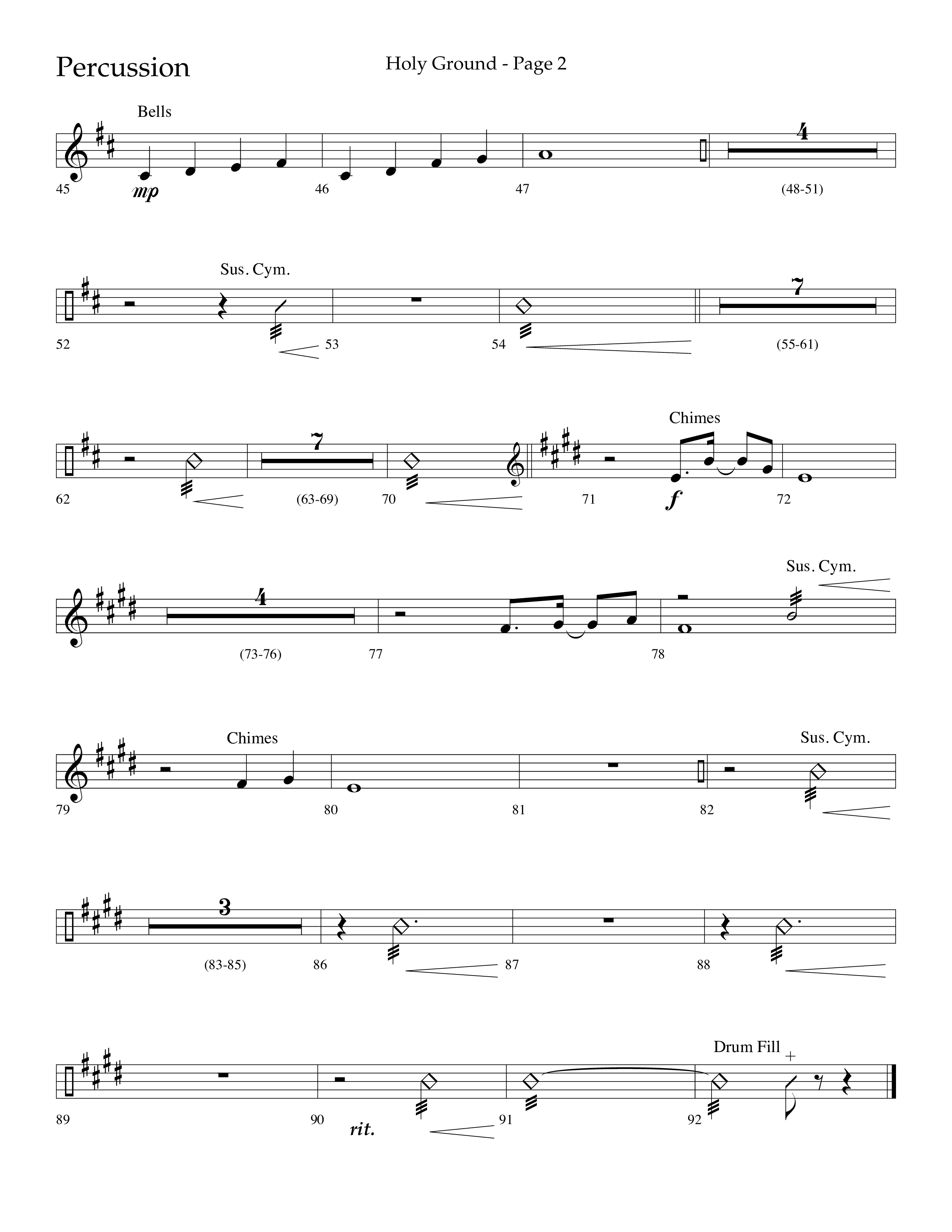 Holy Ground (Choral Anthem SATB) Percussion (Lifeway Choral / Arr. Bradley Knight)