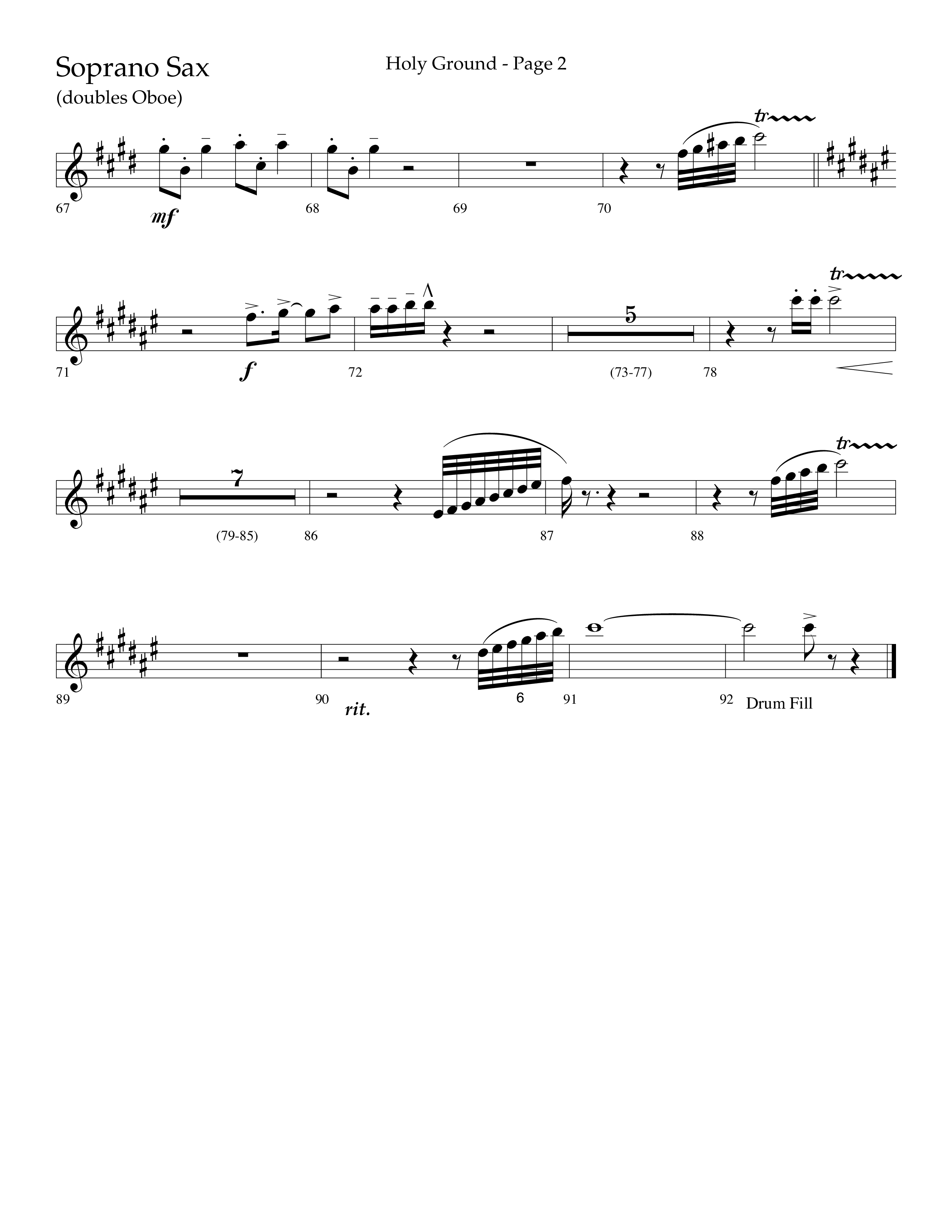 Holy Ground (Choral Anthem SATB) Soprano Sax (Lifeway Choral / Arr. Bradley Knight)