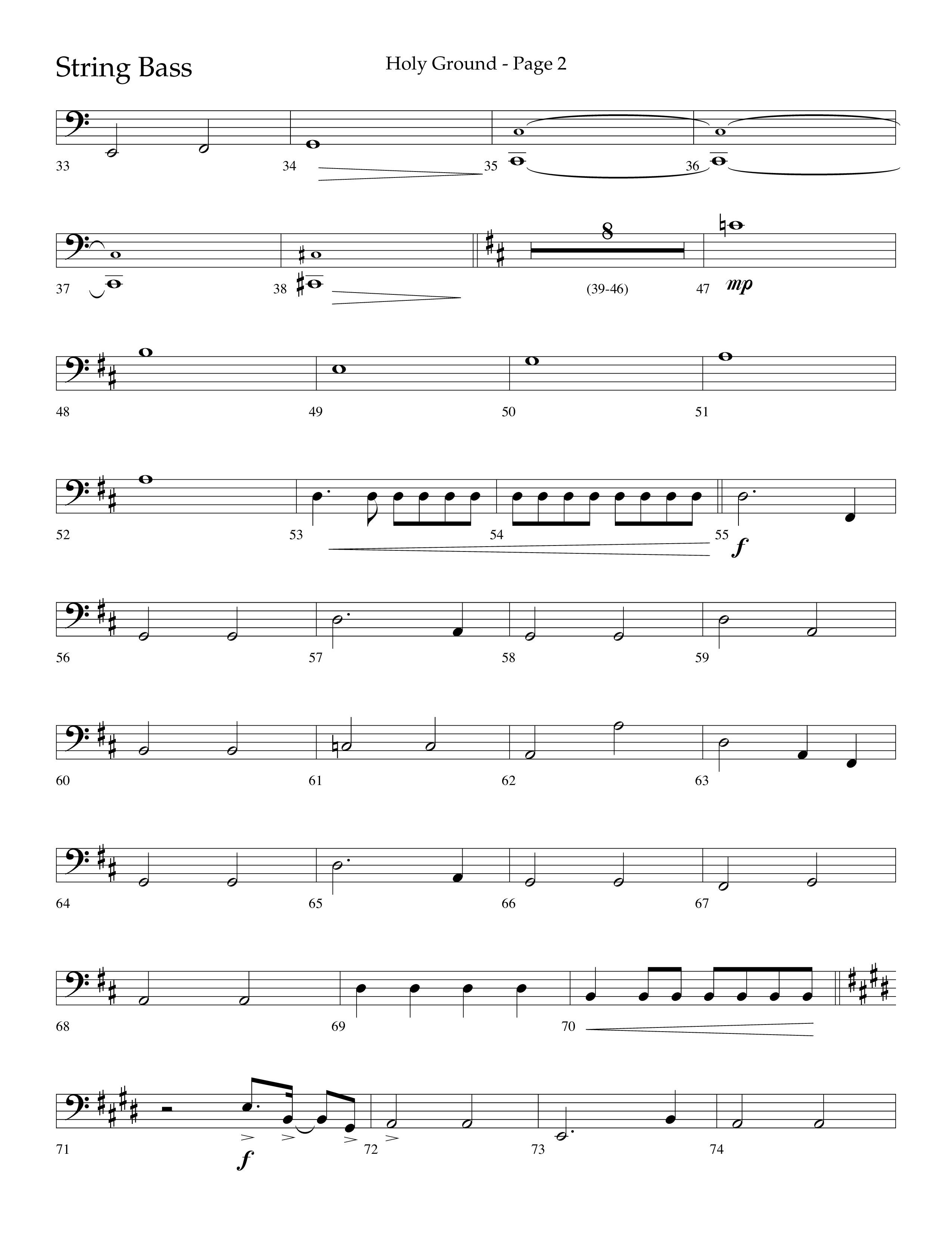 Holy Ground (Choral Anthem SATB) String Bass (Lifeway Choral / Arr. Bradley Knight)