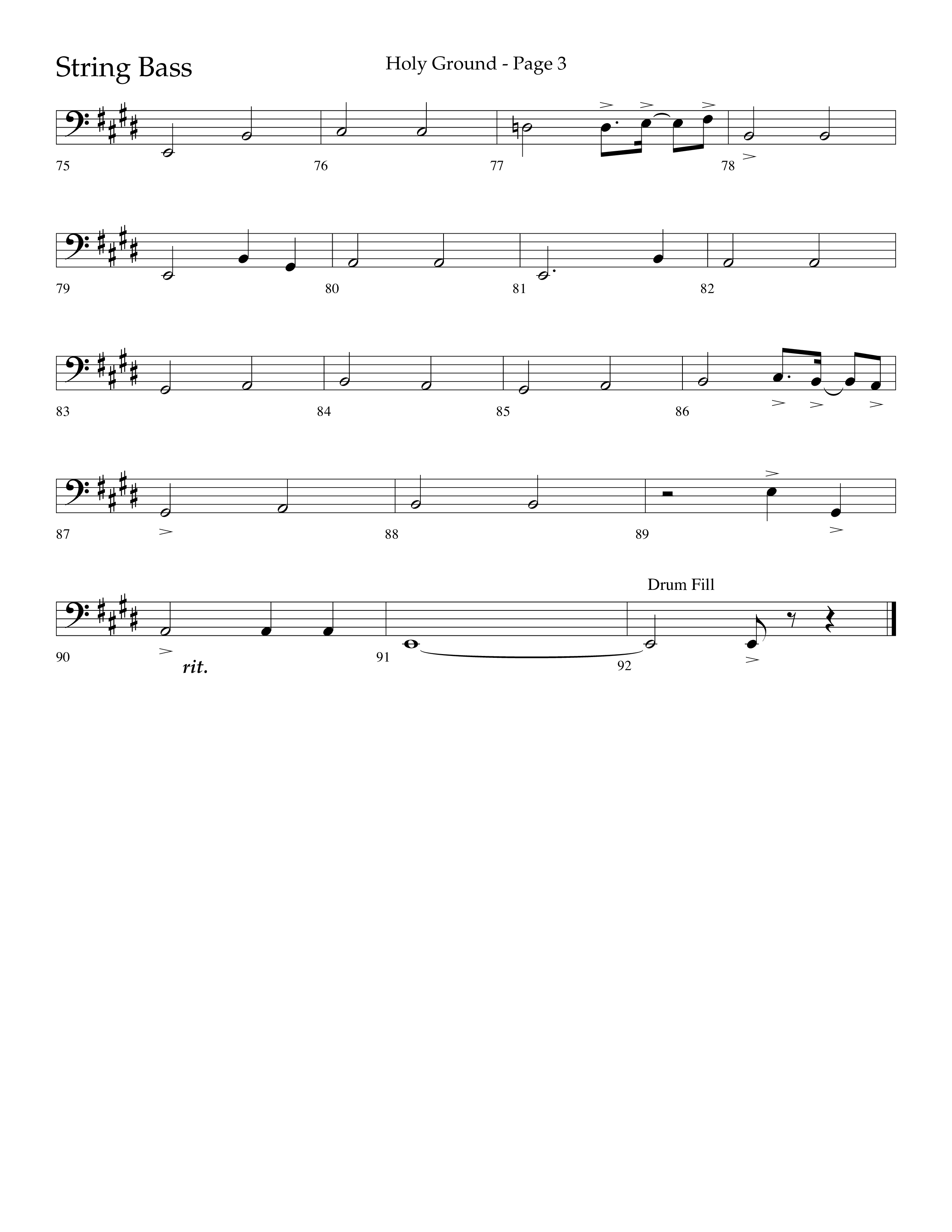 Holy Ground (Choral Anthem SATB) String Bass (Lifeway Choral / Arr. Bradley Knight)