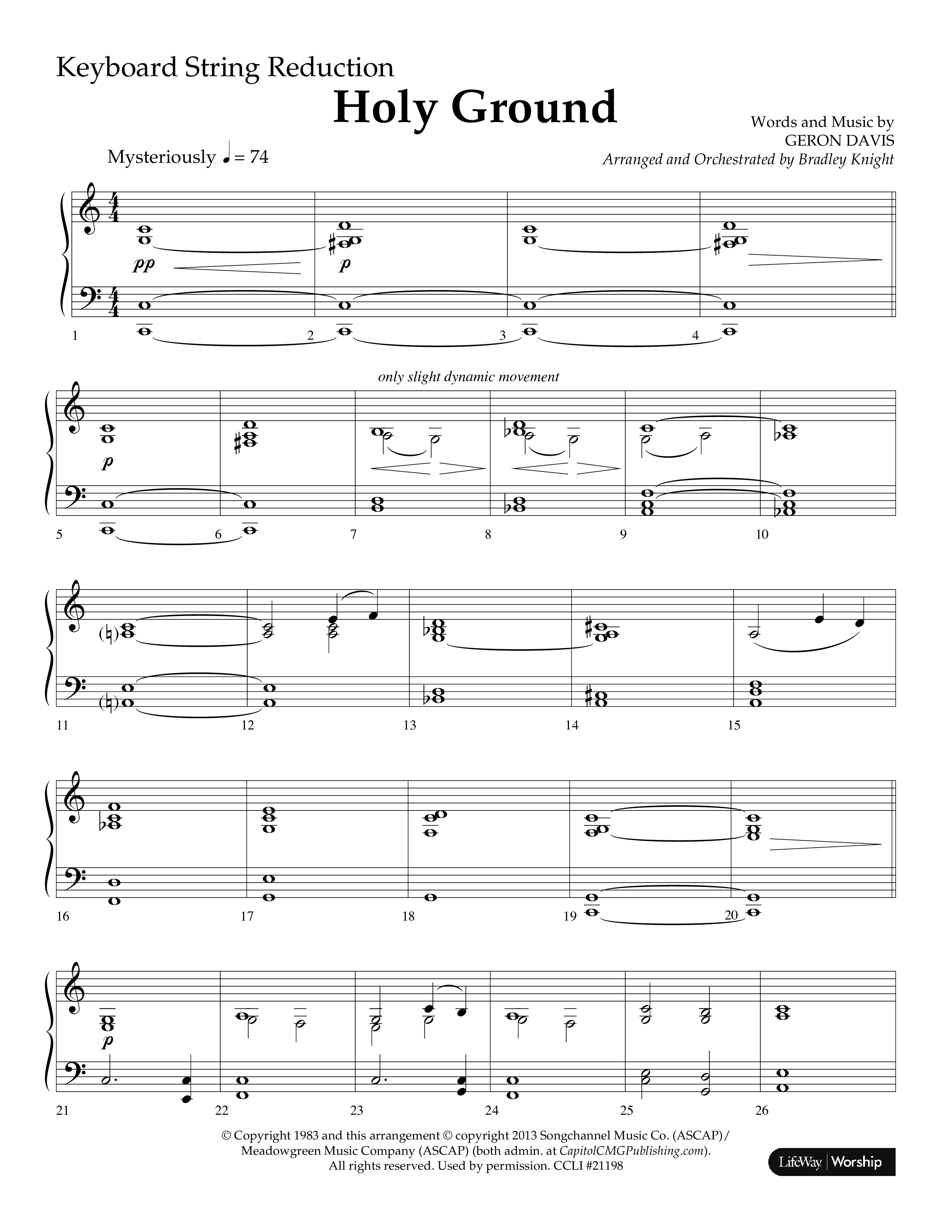 Holy Ground (Choral Anthem SATB) String Reduction (Lifeway Choral / Arr. Bradley Knight)