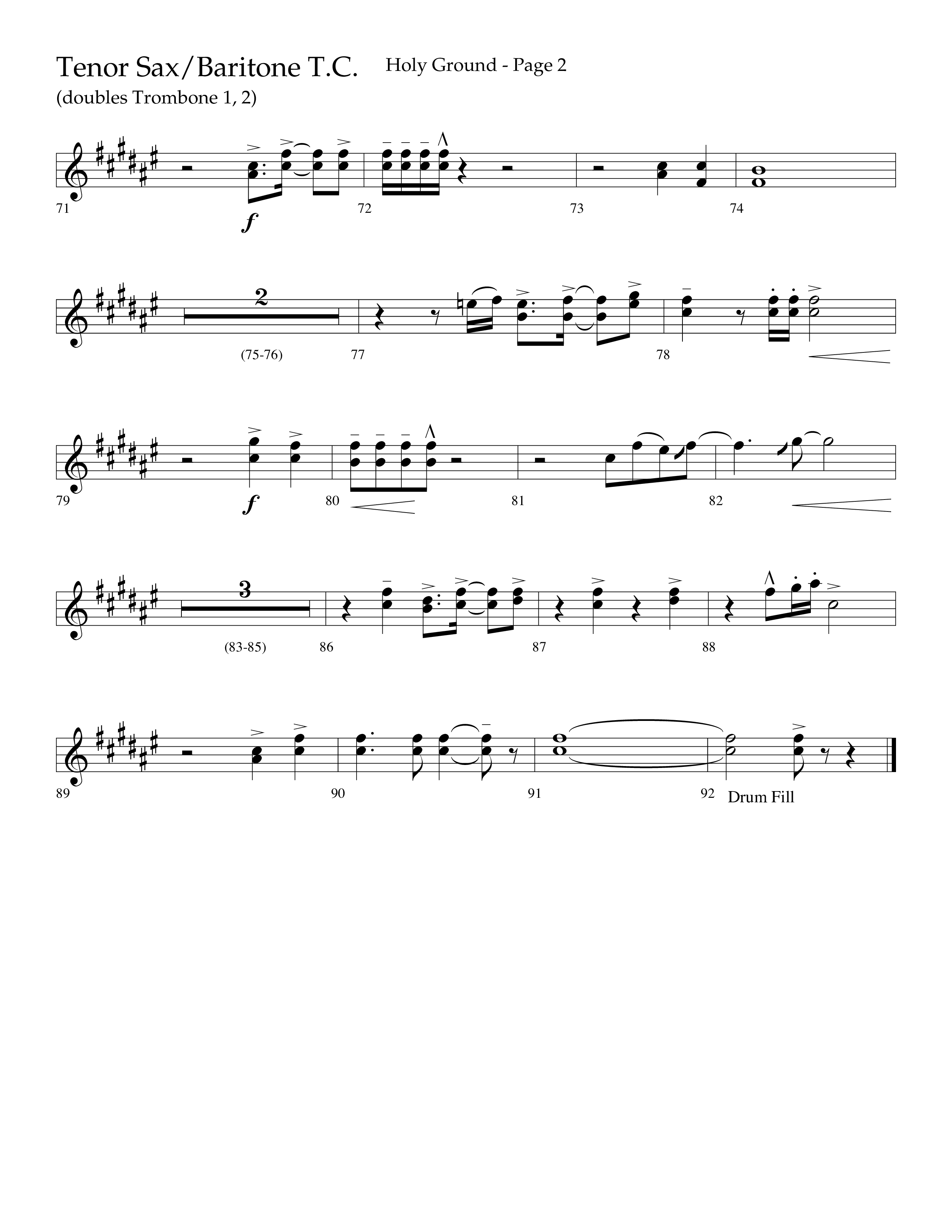 Holy Ground (Choral Anthem SATB) Tenor Sax/Baritone T.C. (Lifeway Choral / Arr. Bradley Knight)