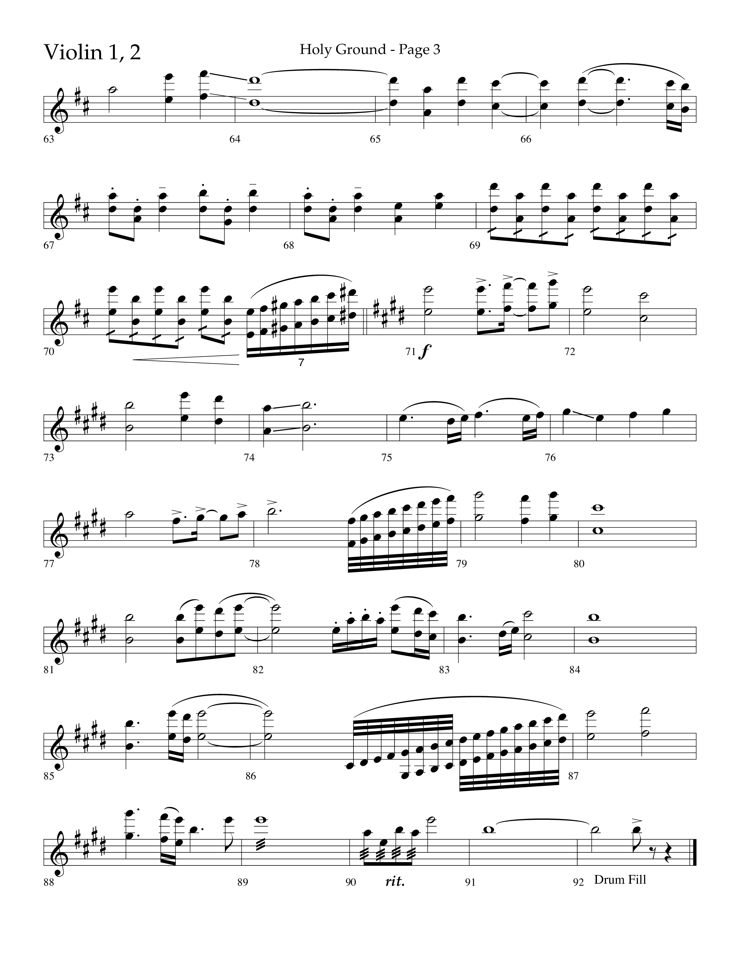 Holy Ground (Choral Anthem SATB) Violin 1/2 (Lifeway Choral / Arr. Bradley Knight)