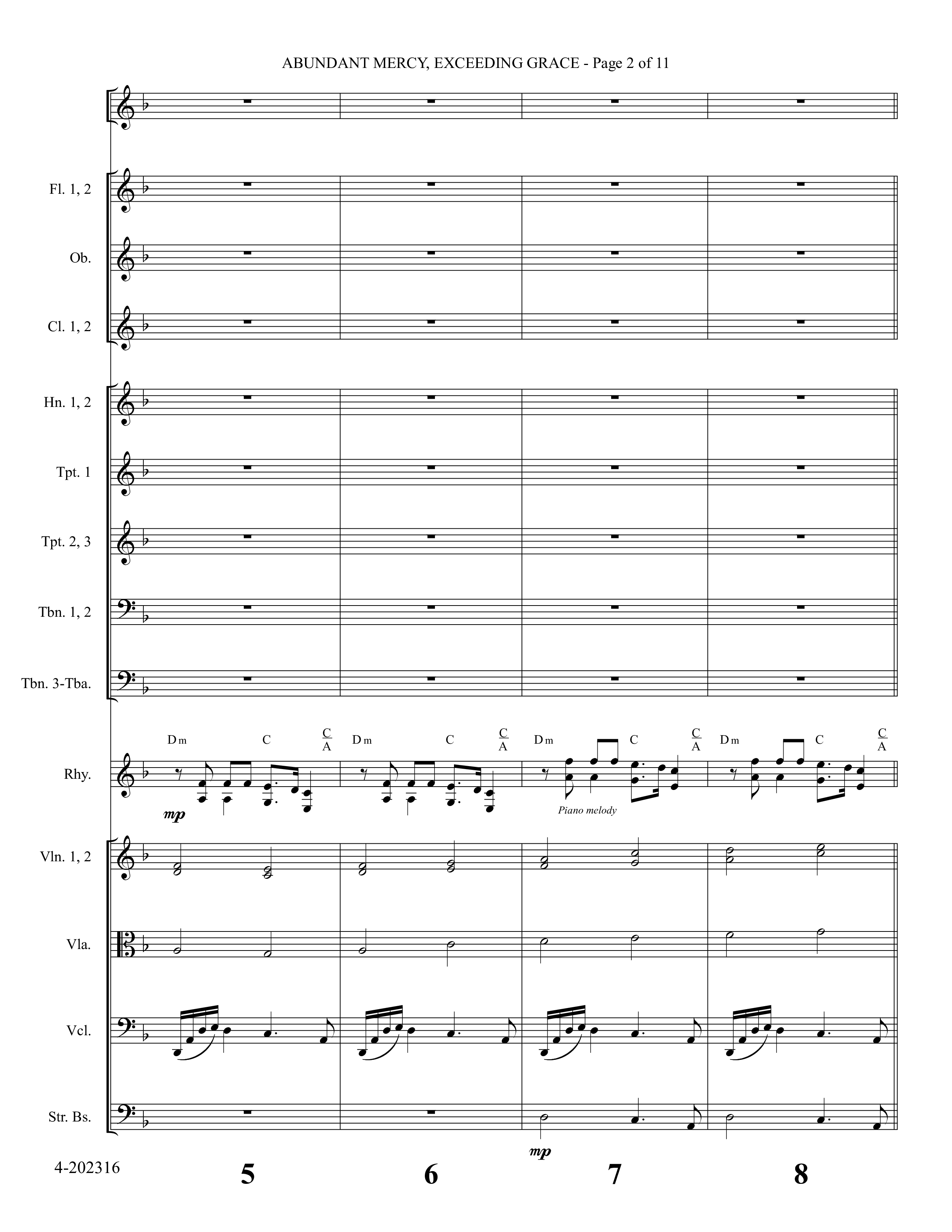 Abundant Mercy Exceeding Grace (Choral Anthem SATB) Orchestration (Foster Music Group / Arr. Marty Parks)