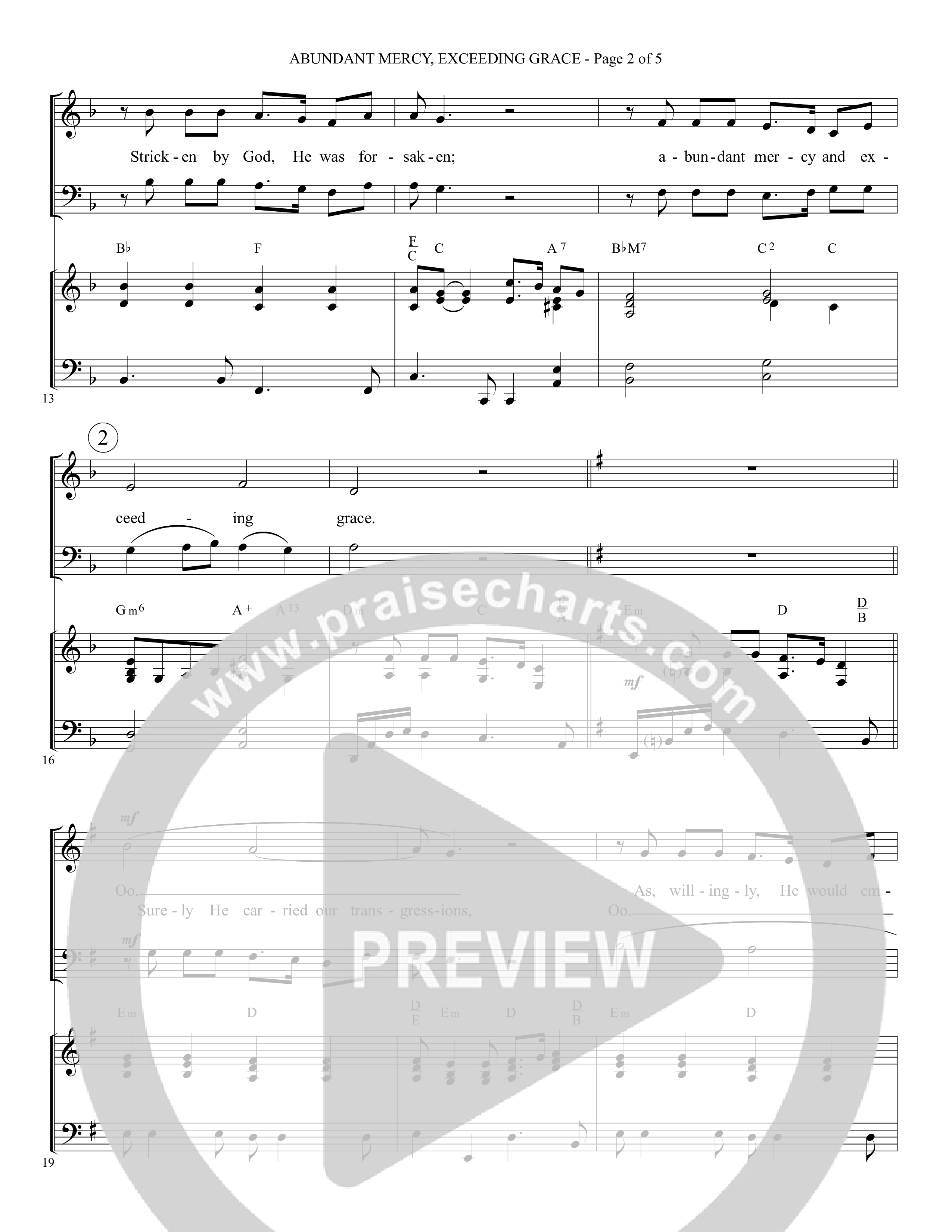 Abundant Mercy Exceeding Grace (Choral Anthem SATB) Piano/Choir (SATB) (Foster Music Group / Arr. Marty Parks)