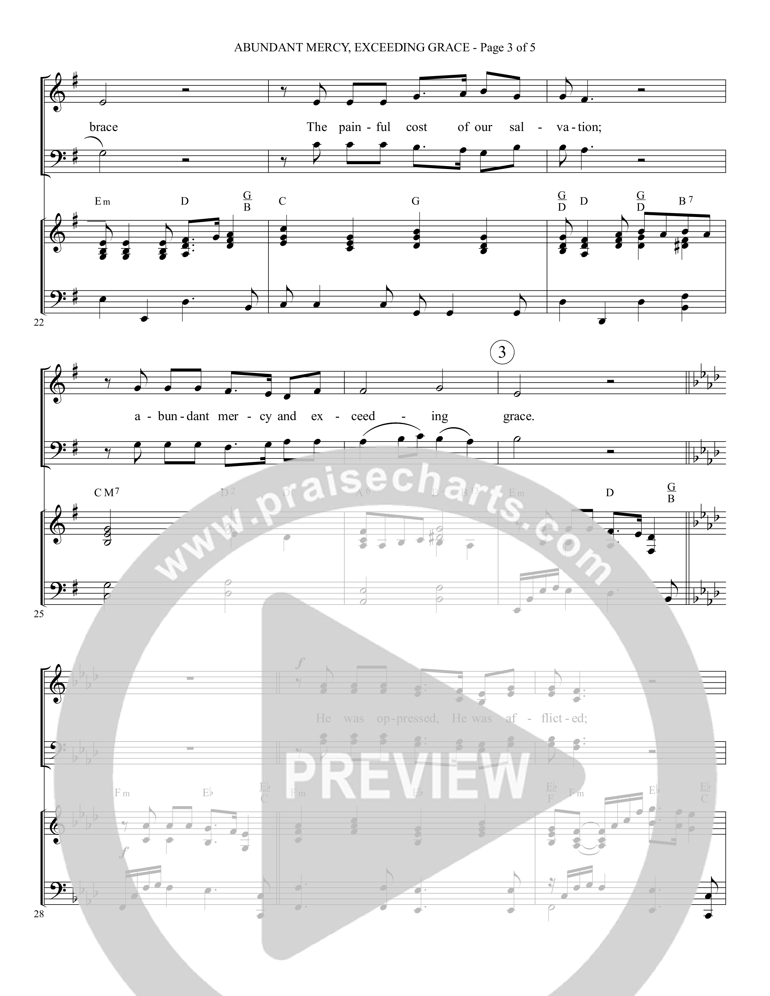 Abundant Mercy Exceeding Grace (Choral Anthem SATB) Piano/Choir (SATB) (Foster Music Group / Arr. Marty Parks)