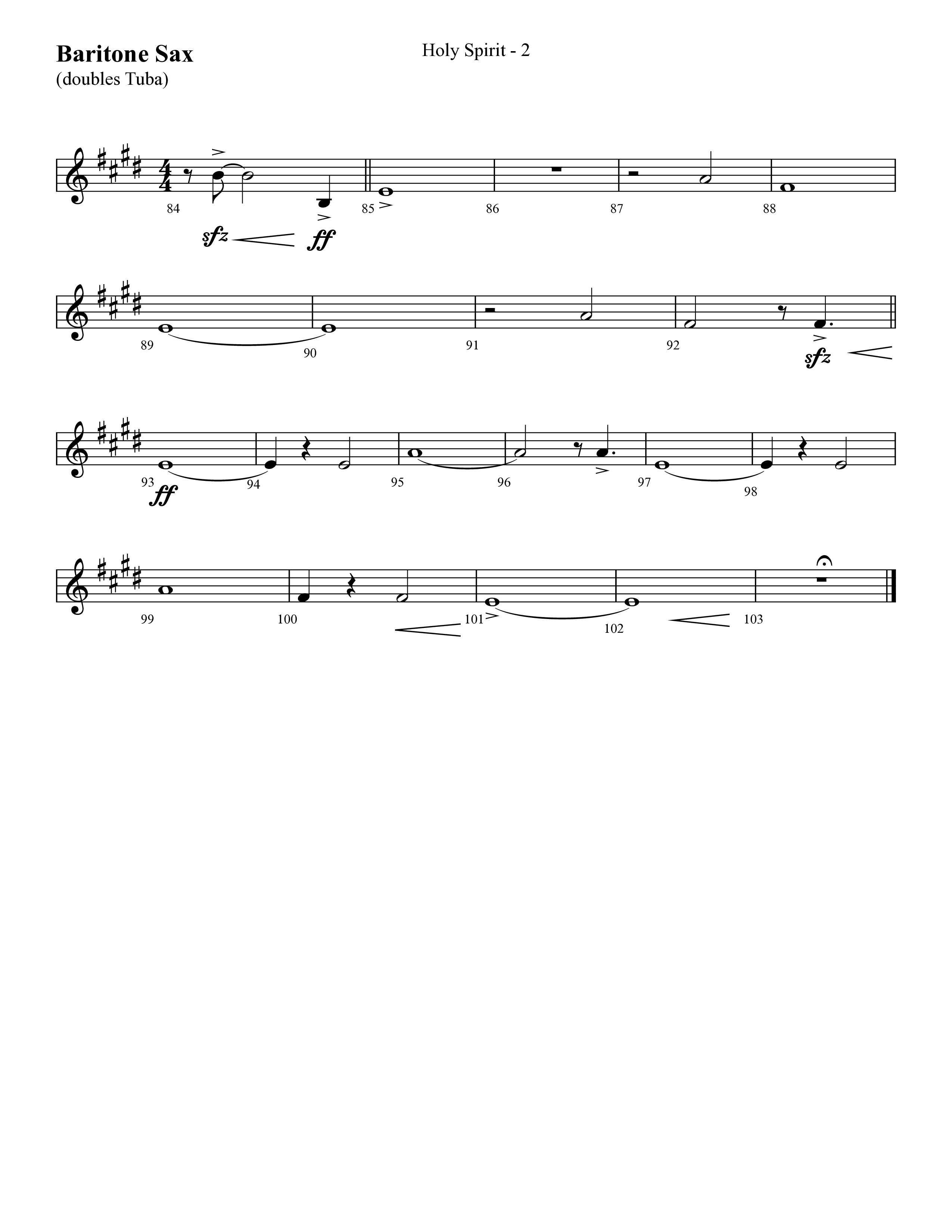 Holy Spirit  (Choral Anthem SATB) Bari Sax (Lifeway Choral / Arr. Cliff Duren)