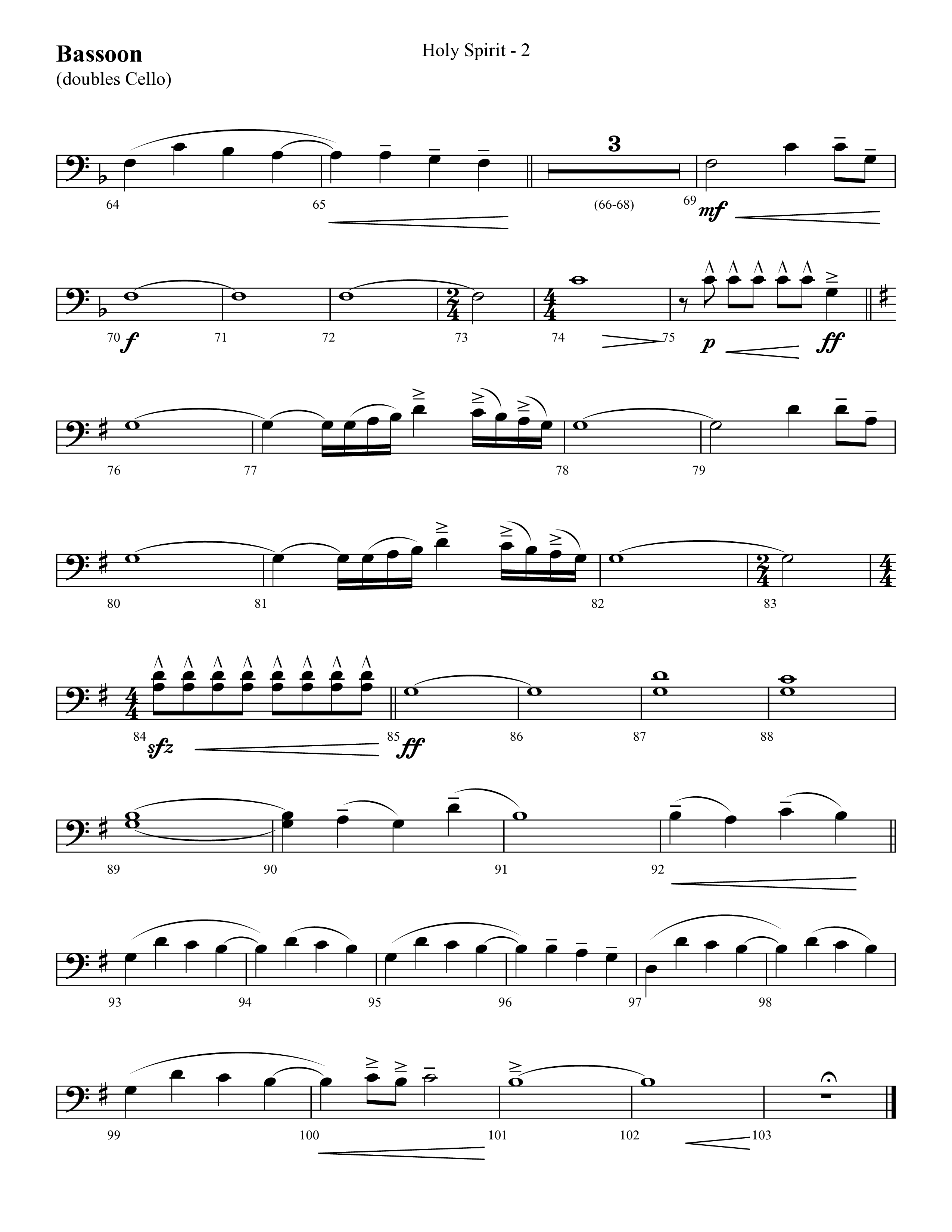 Holy Spirit  (Choral Anthem SATB) Bassoon (Lifeway Choral / Arr. Cliff Duren)