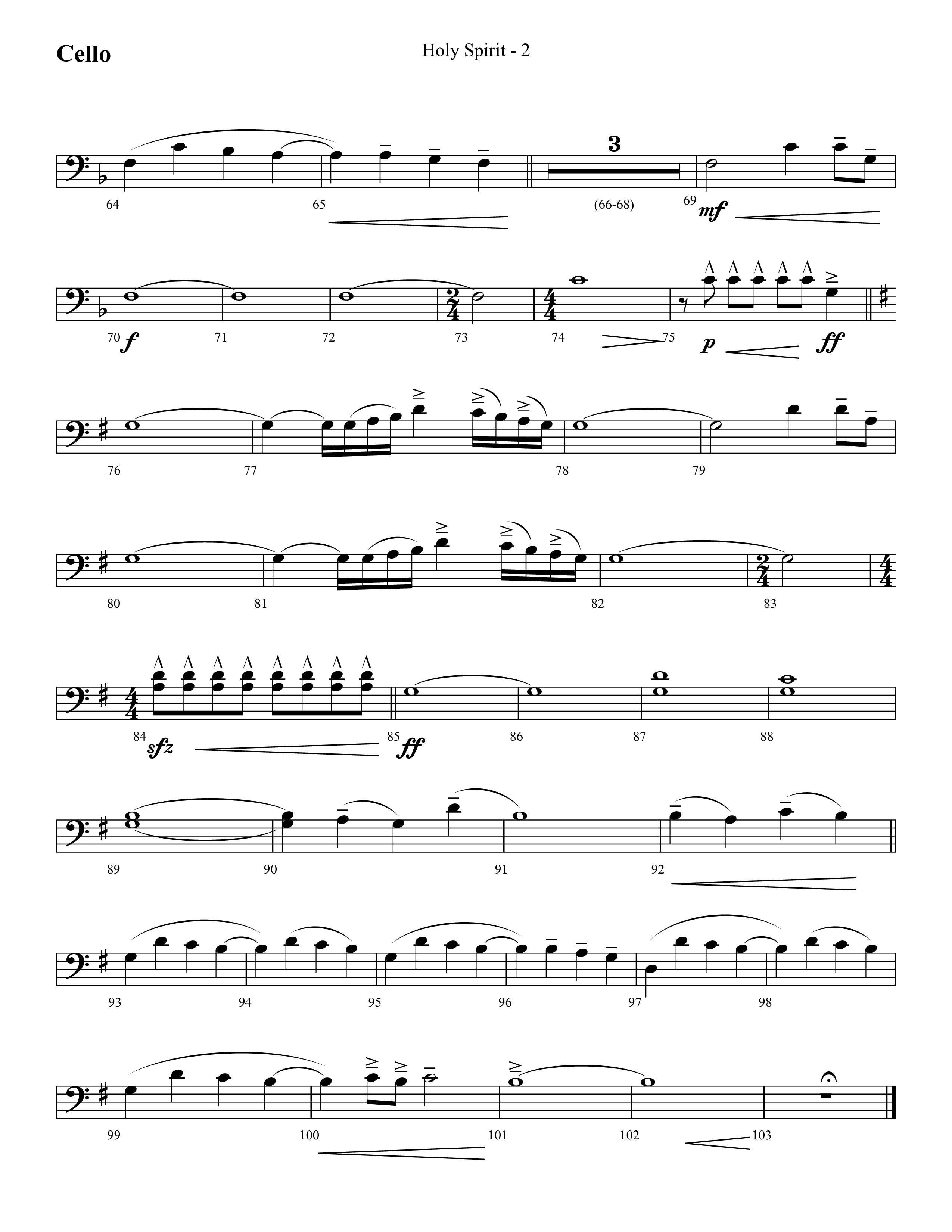 Holy Spirit  (Choral Anthem SATB) Cello (Lifeway Choral / Arr. Cliff Duren)