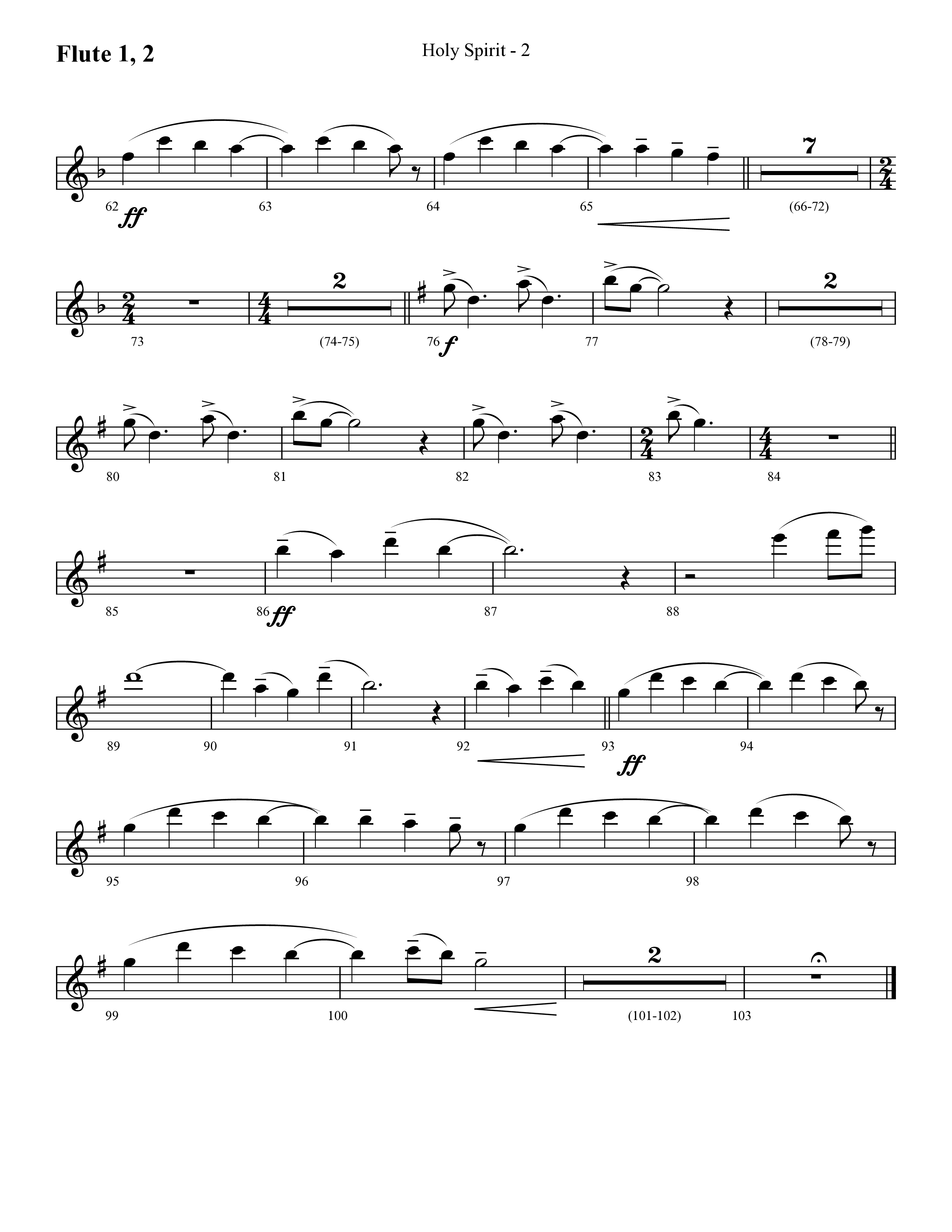 Holy Spirit  (Choral Anthem SATB) Flute 1/2 (Lifeway Choral / Arr. Cliff Duren)