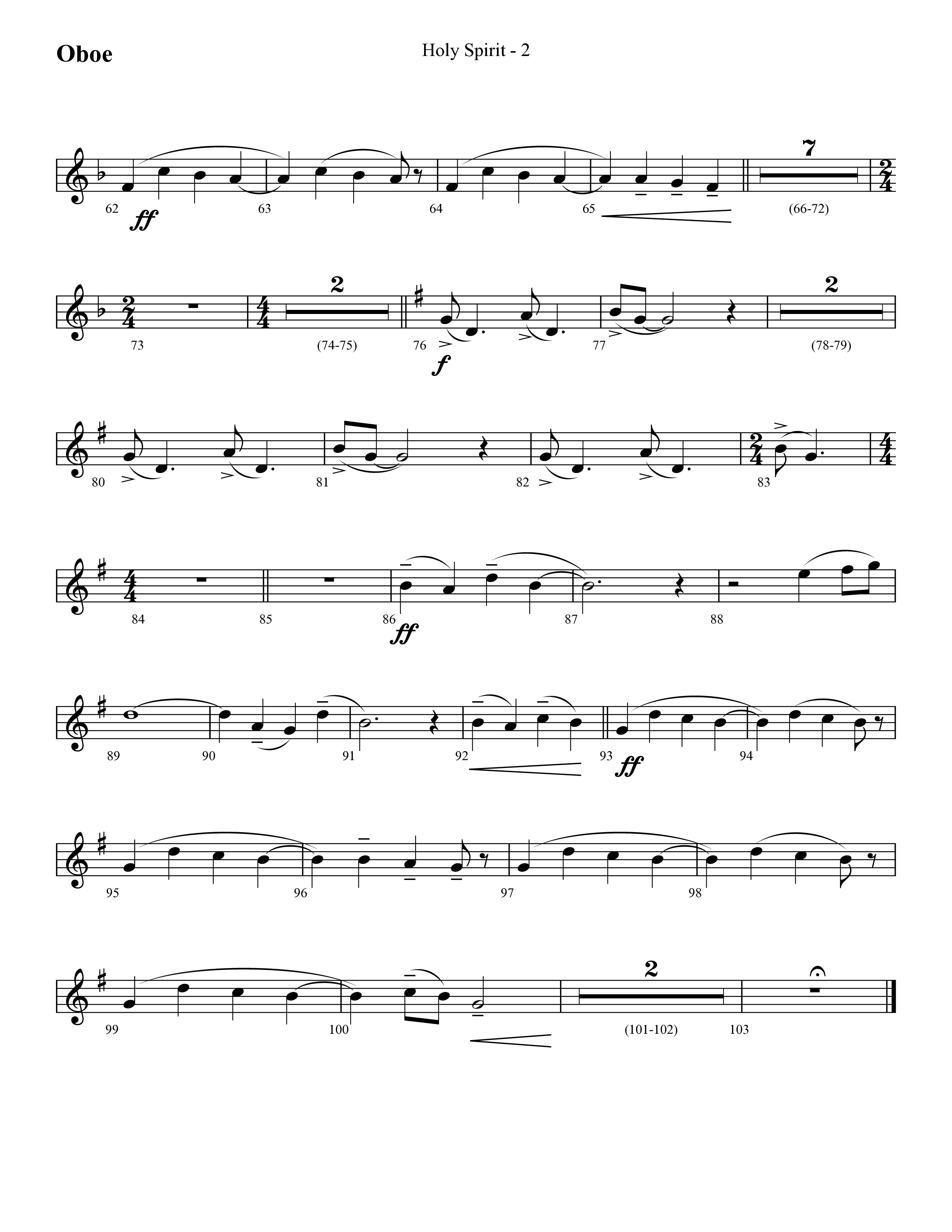 Holy Spirit  (Choral Anthem SATB) Oboe (Lifeway Choral / Arr. Cliff Duren)