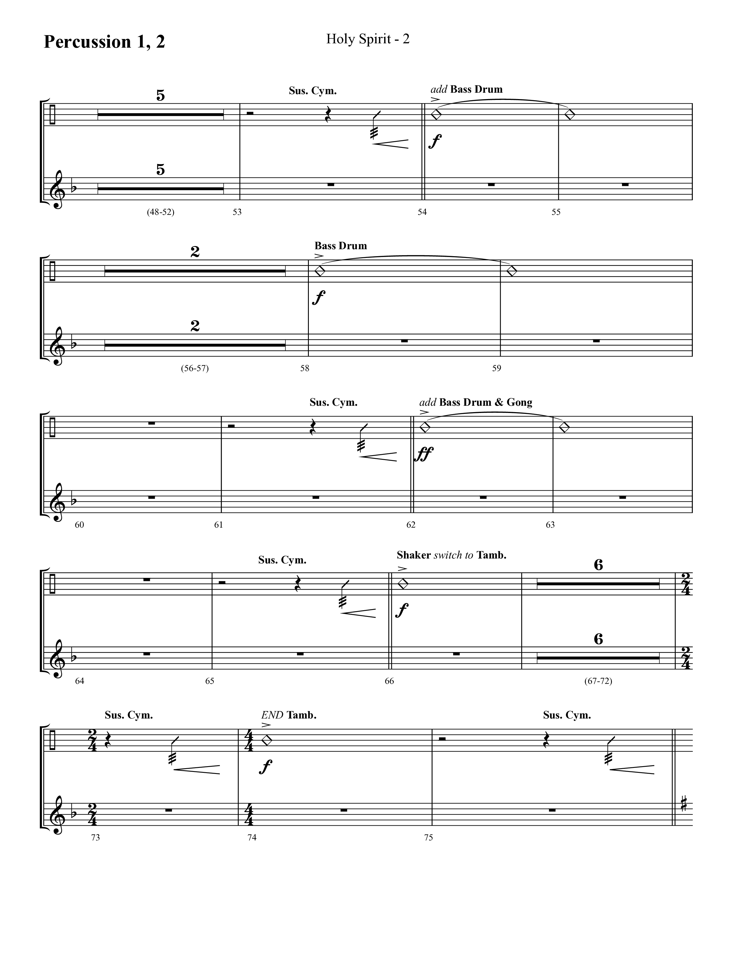 Holy Spirit  (Choral Anthem SATB) Percussion 1/2 (Lifeway Choral / Arr. Cliff Duren)