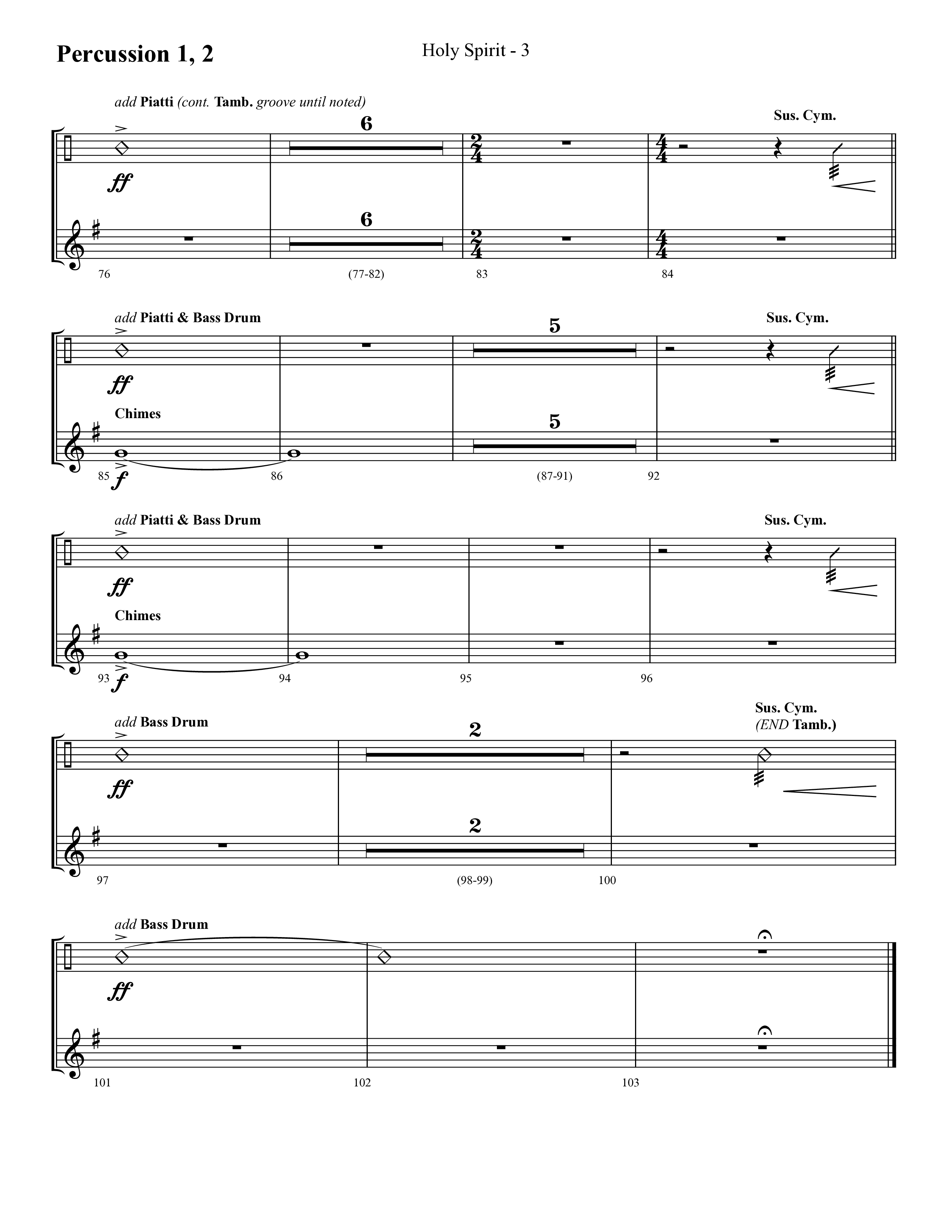 Holy Spirit (Choral Anthem SATB) Percussion 1/2 (Lifeway Choral / Arr. Cliff Duren)
