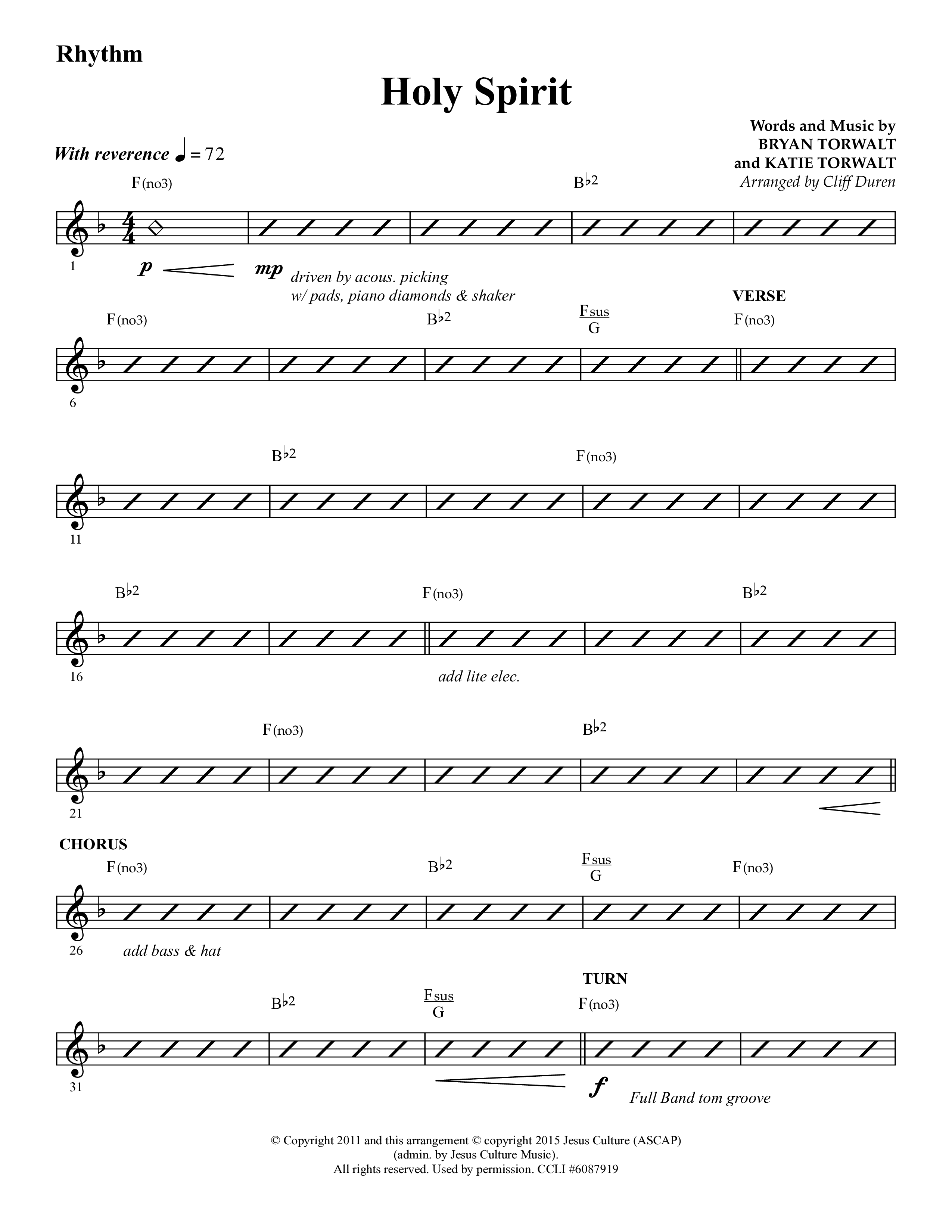 Holy Spirit  (Choral Anthem SATB) Lead Melody & Rhythm (Lifeway Choral / Arr. Cliff Duren)