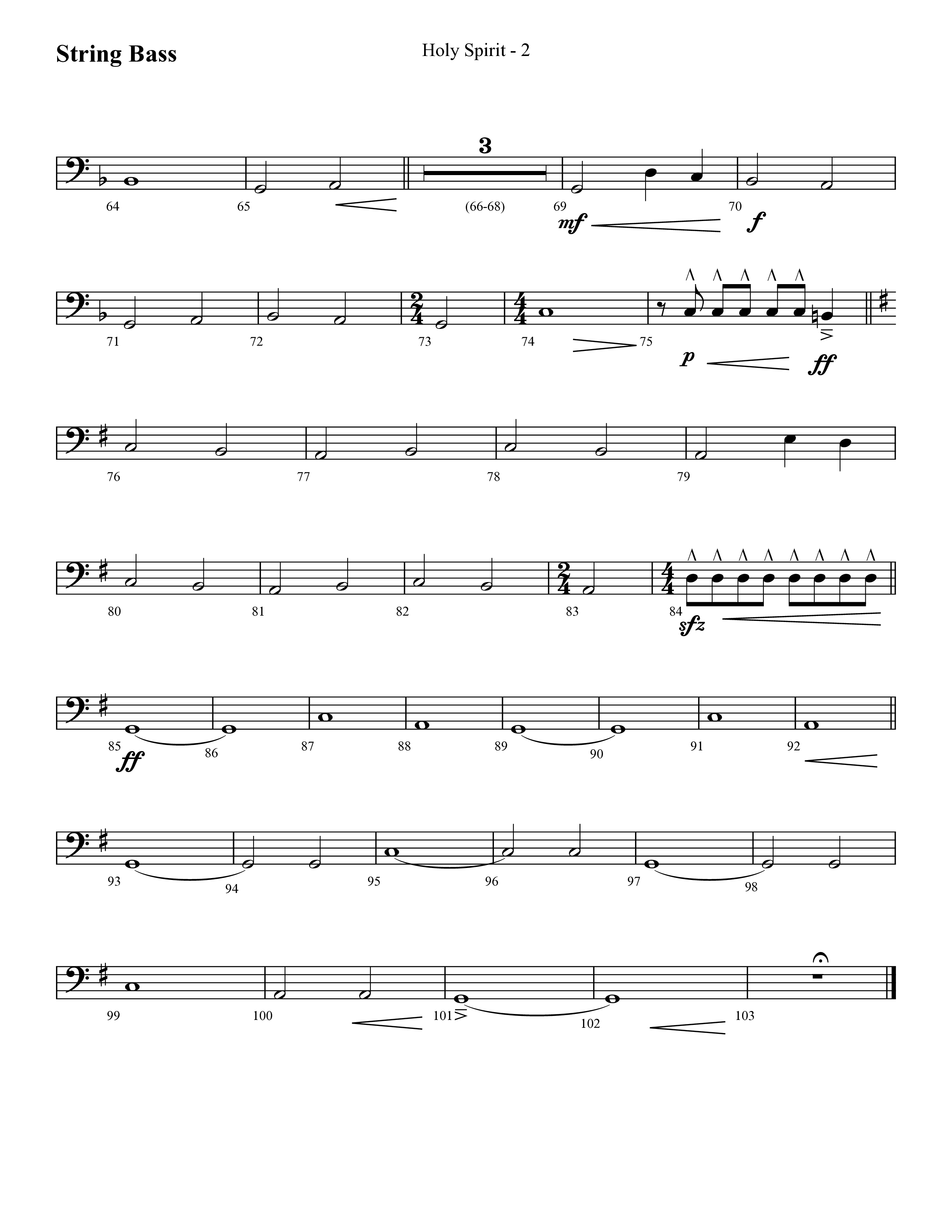 Holy Spirit (Choral Anthem SATB) String Bass (Lifeway Choral / Arr. Cliff Duren)