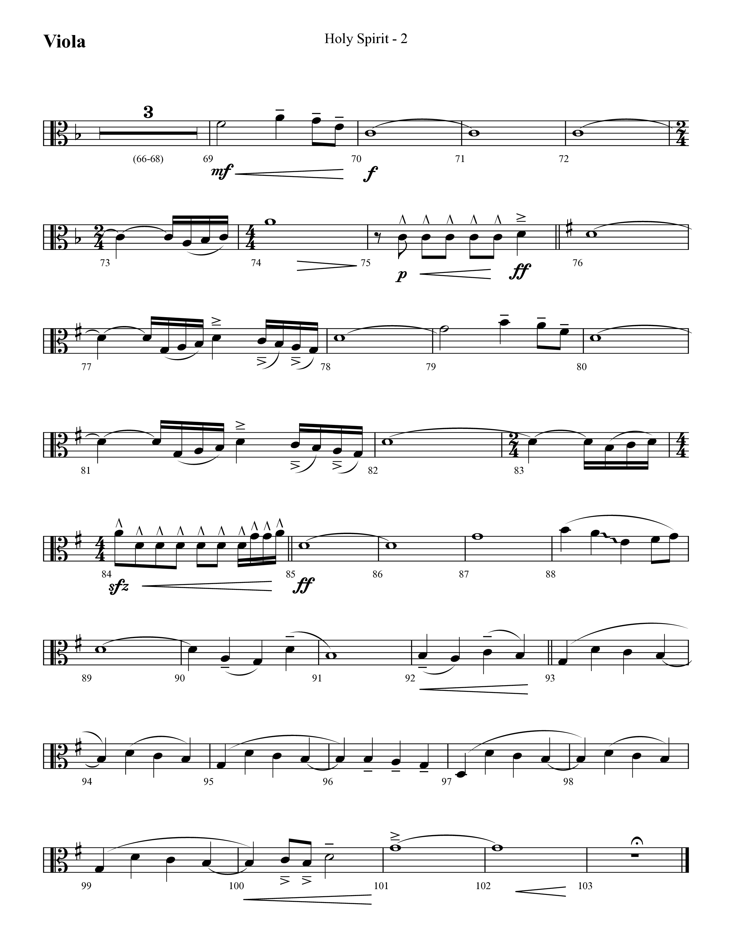 Holy Spirit  (Choral Anthem SATB) Viola (Lifeway Choral / Arr. Cliff Duren)
