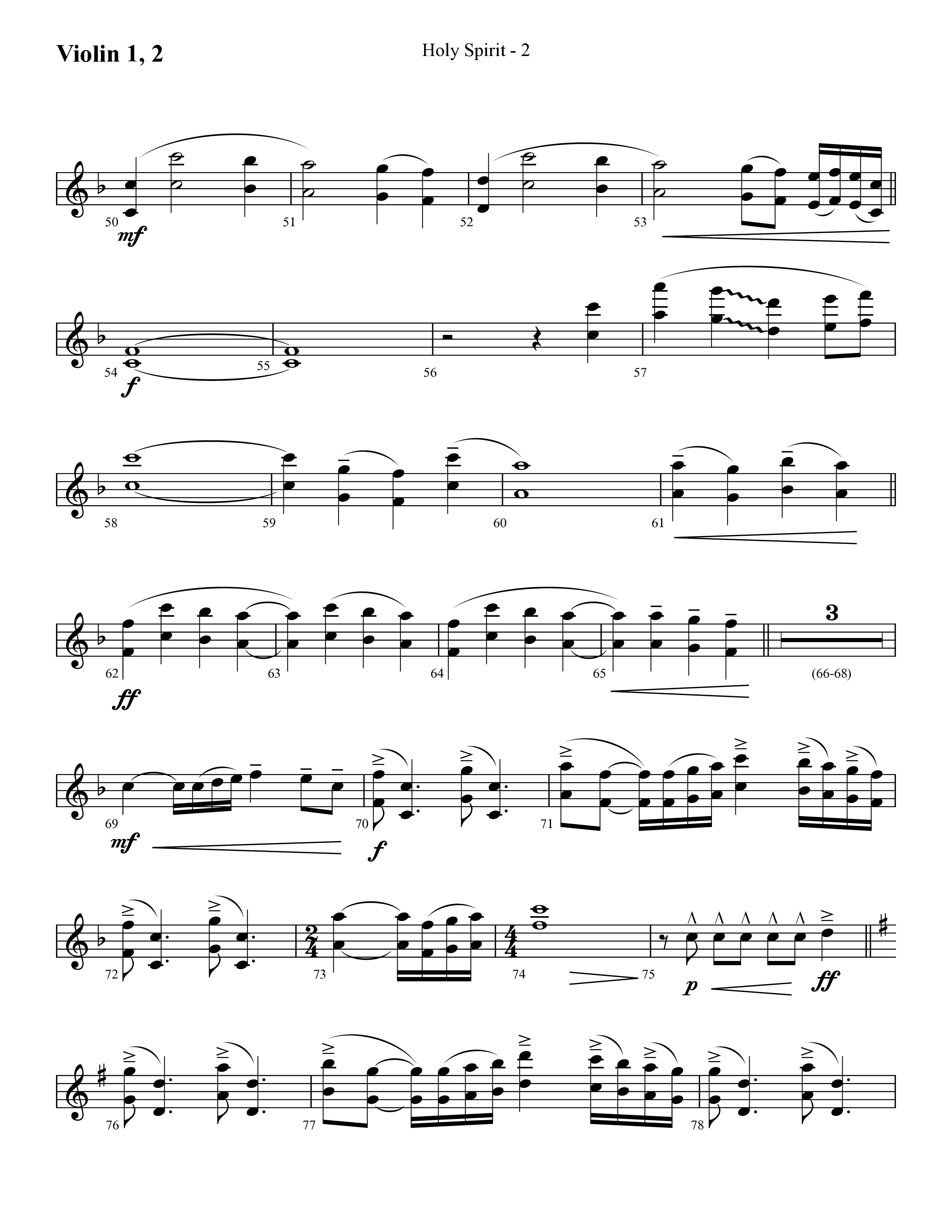 Holy Spirit  (Choral Anthem SATB) Violin 1/2 (Lifeway Choral / Arr. Cliff Duren)