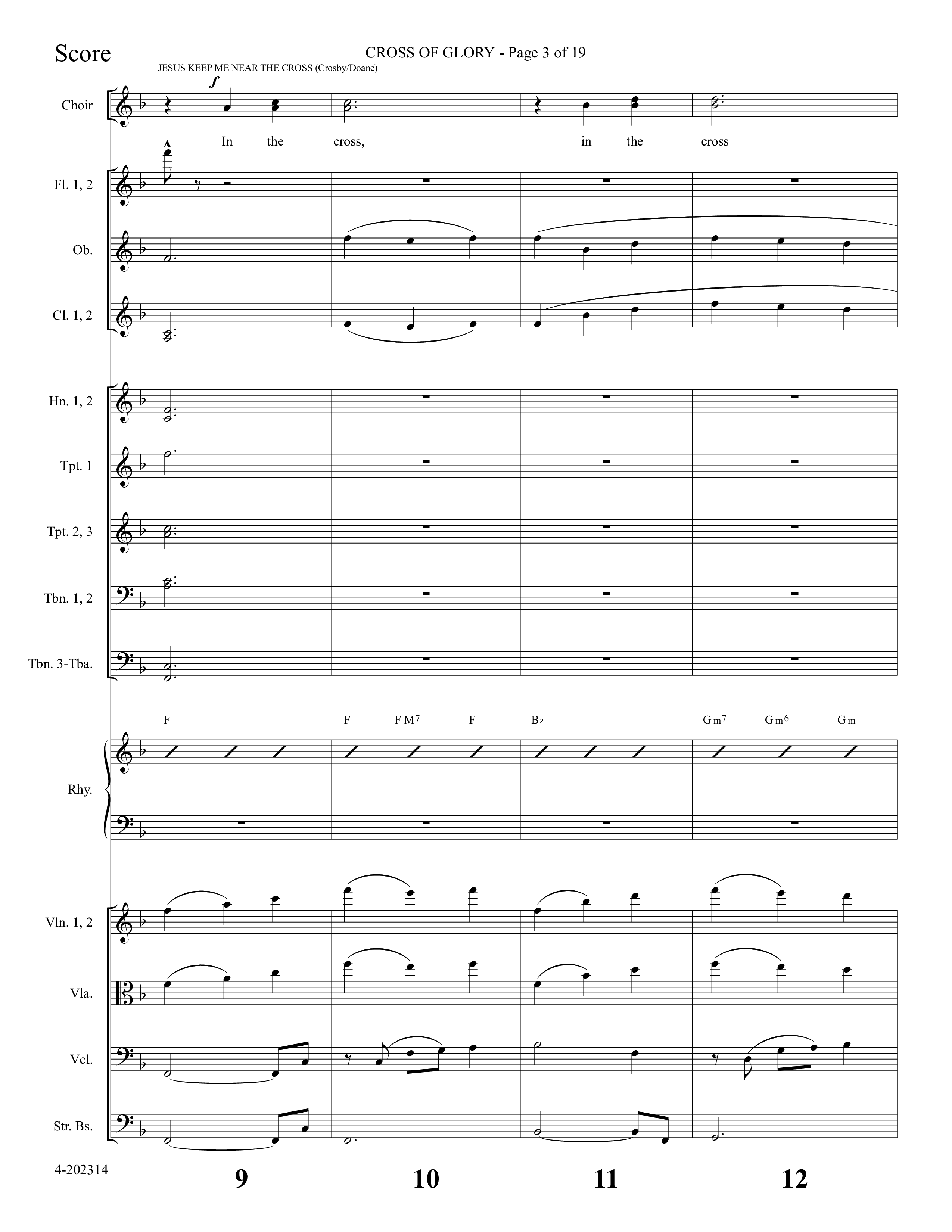 Cross Of Glory (Choral Anthem SATB) Conductor's Score (Foster Music Group / Arr. Marty Parks)
