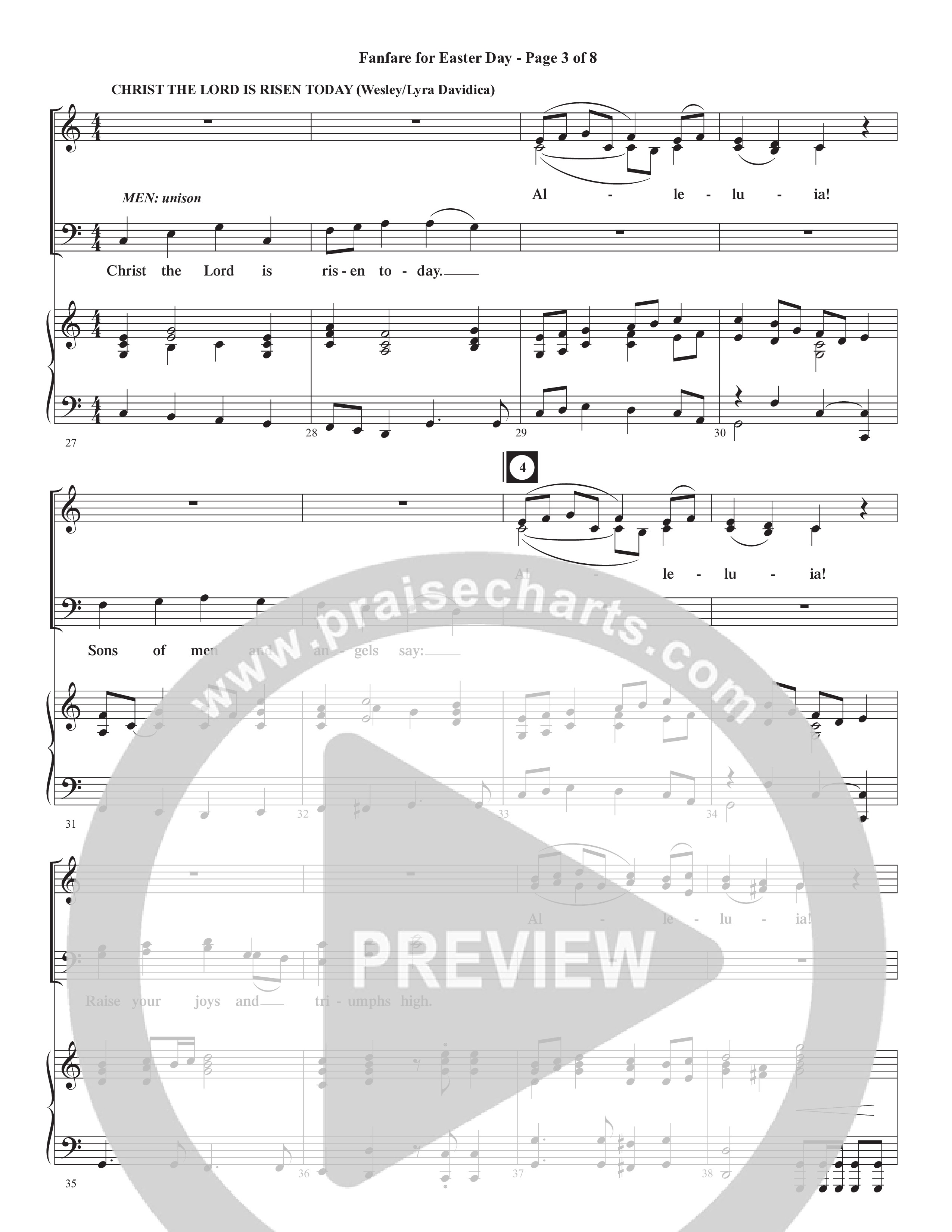 Fanfare For Easter Day (with Christ The Lord Is Risen Today) (Choral Anthem SATB) Piano/Choir (SATB) (Foster Music Group / Arr. Marty Parks)