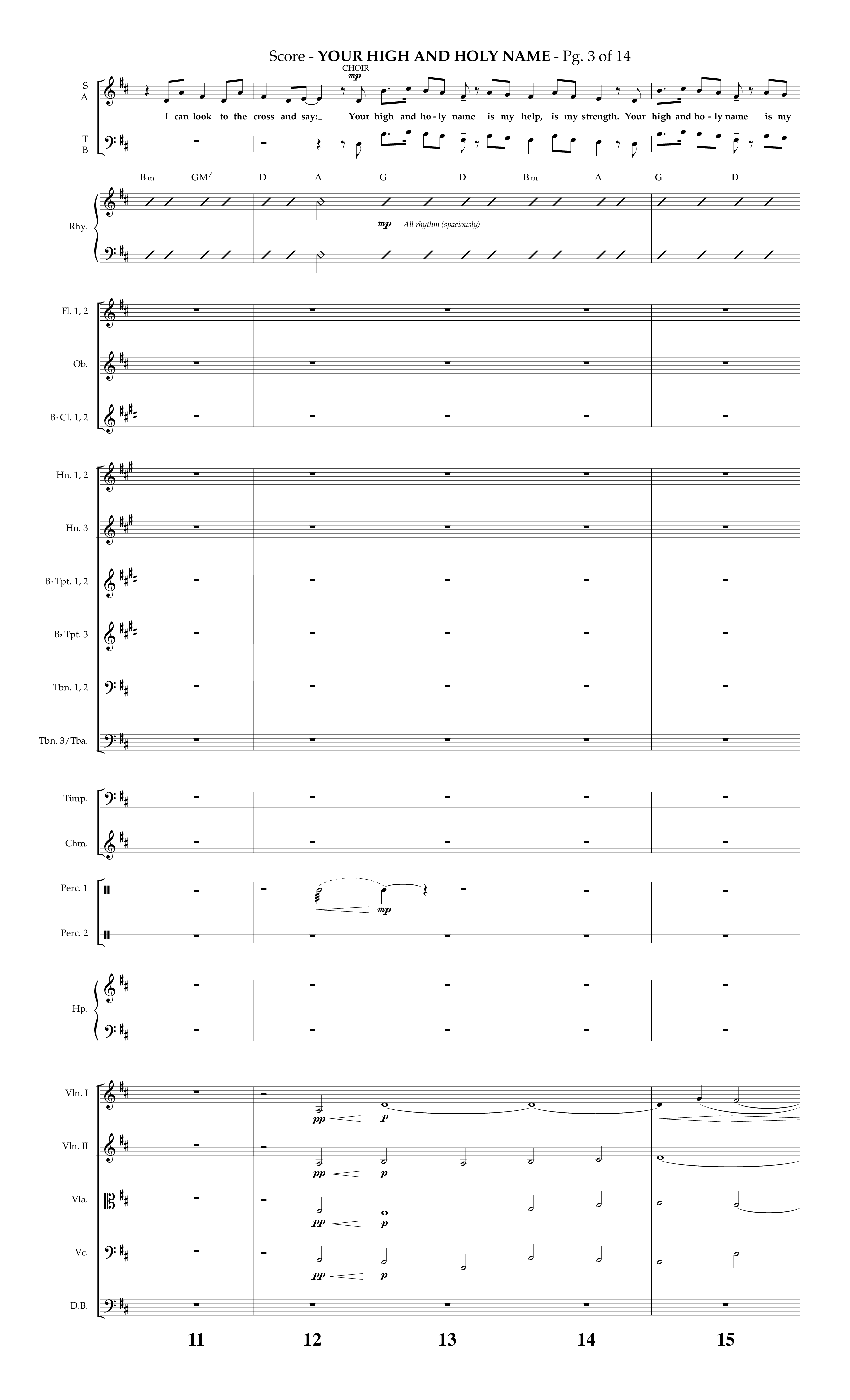 Your High And Holy Name (Choral Anthem SATB) Conductor's Score (Lifeway Choral / Arr. Phillip Keveren / Orch. Danny Mitchell)