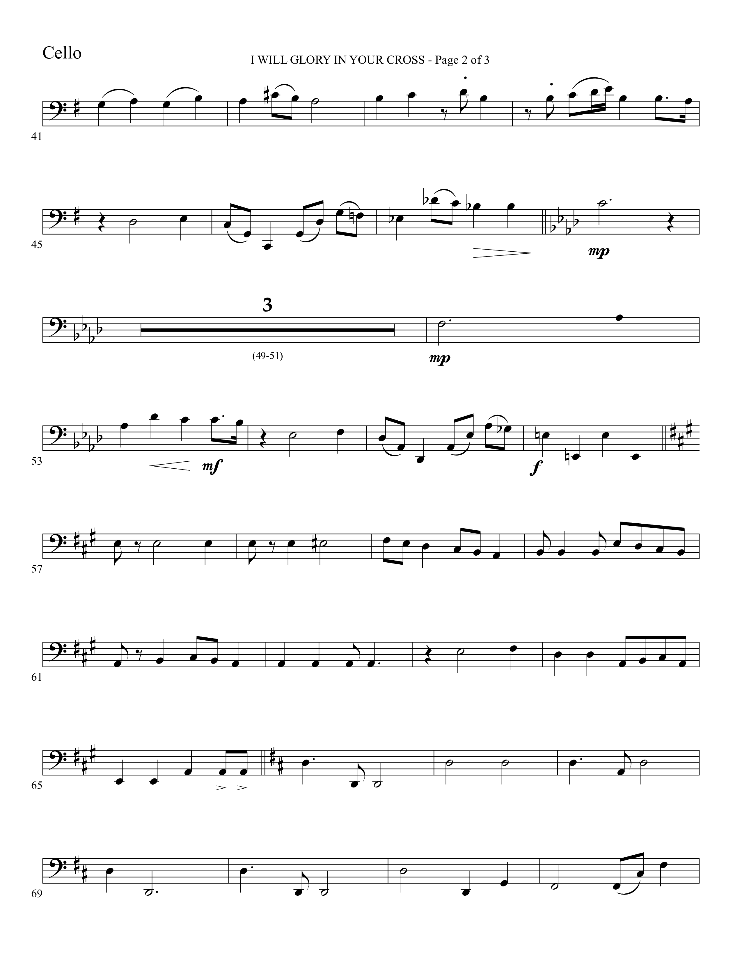 I Will Glory In Your Cross (with Hallelujah What A Savior) Cello (Foster Music Group / Arr. Marty Parks)