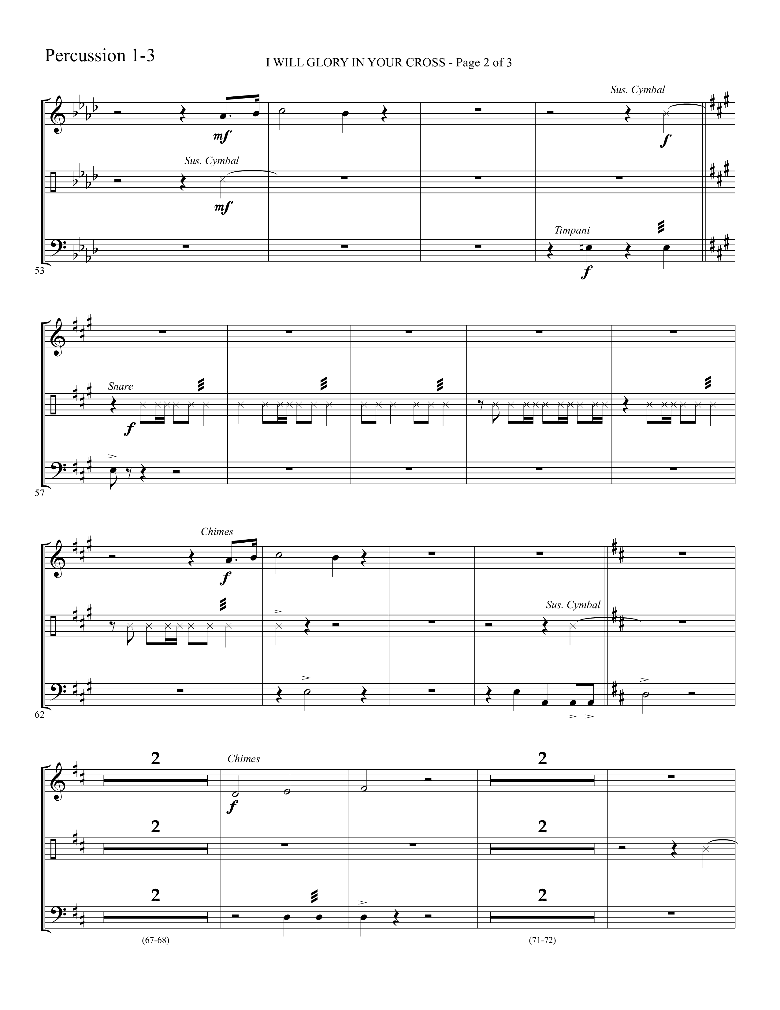 I Will Glory In Your Cross (with Hallelujah What A Savior) Percussion 1/2 (Foster Music Group / Arr. Marty Parks)