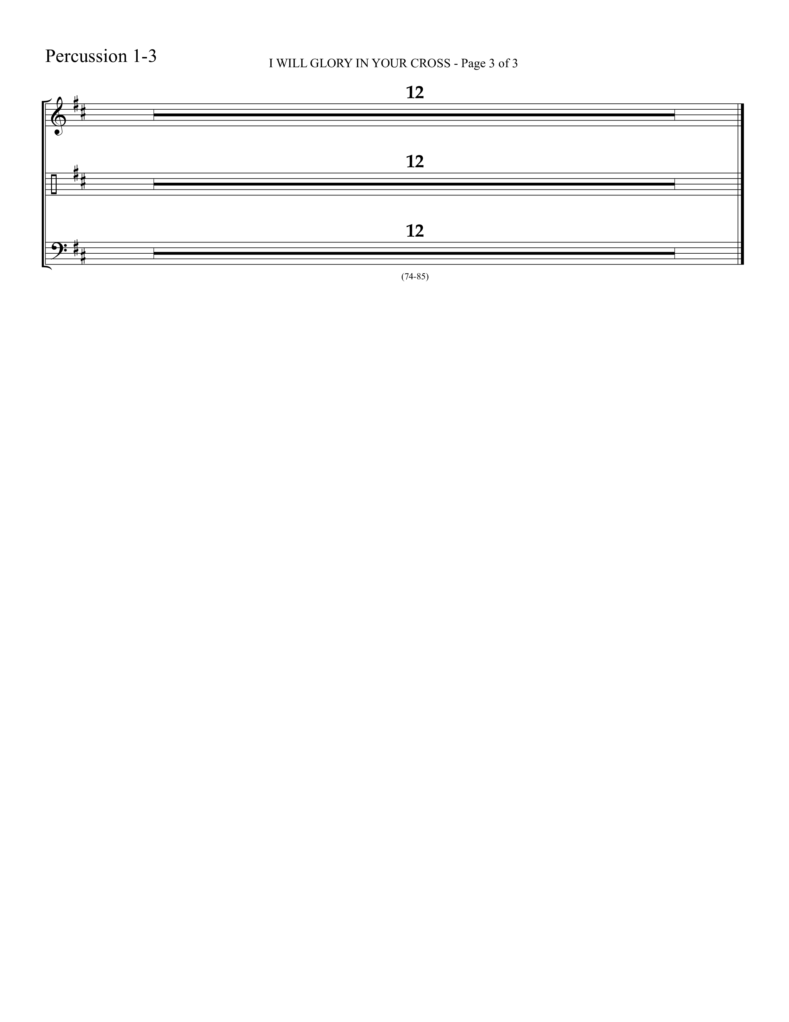 I Will Glory In Your Cross (with Hallelujah What A Savior) Percussion 1/2 (Foster Music Group / Arr. Marty Parks)