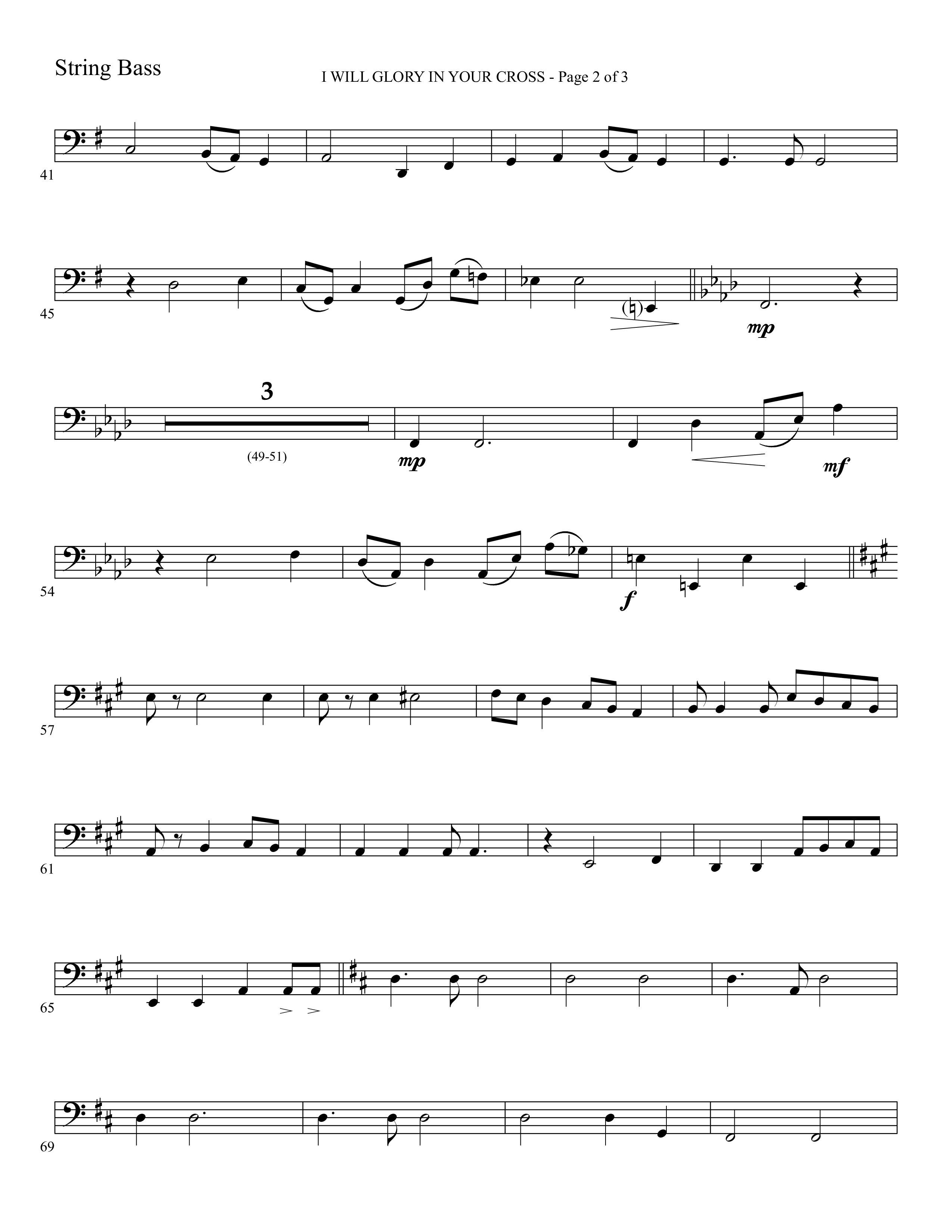 I Will Glory In Your Cross (with Hallelujah What A Savior) String Bass (Foster Music Group / Arr. Marty Parks)
