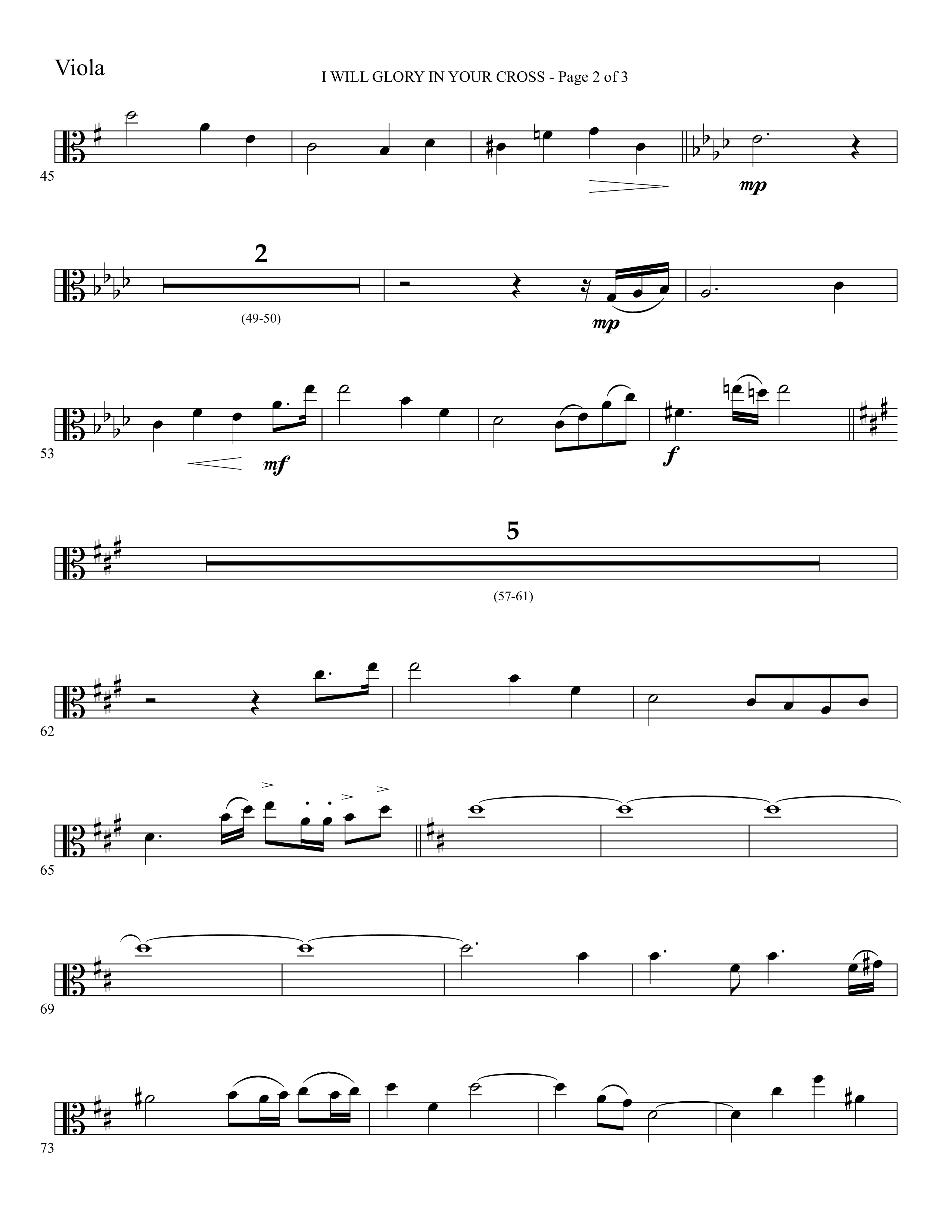 I Will Glory In Your Cross (with Hallelujah What A Savior) Viola (Foster Music Group / Arr. Marty Parks)