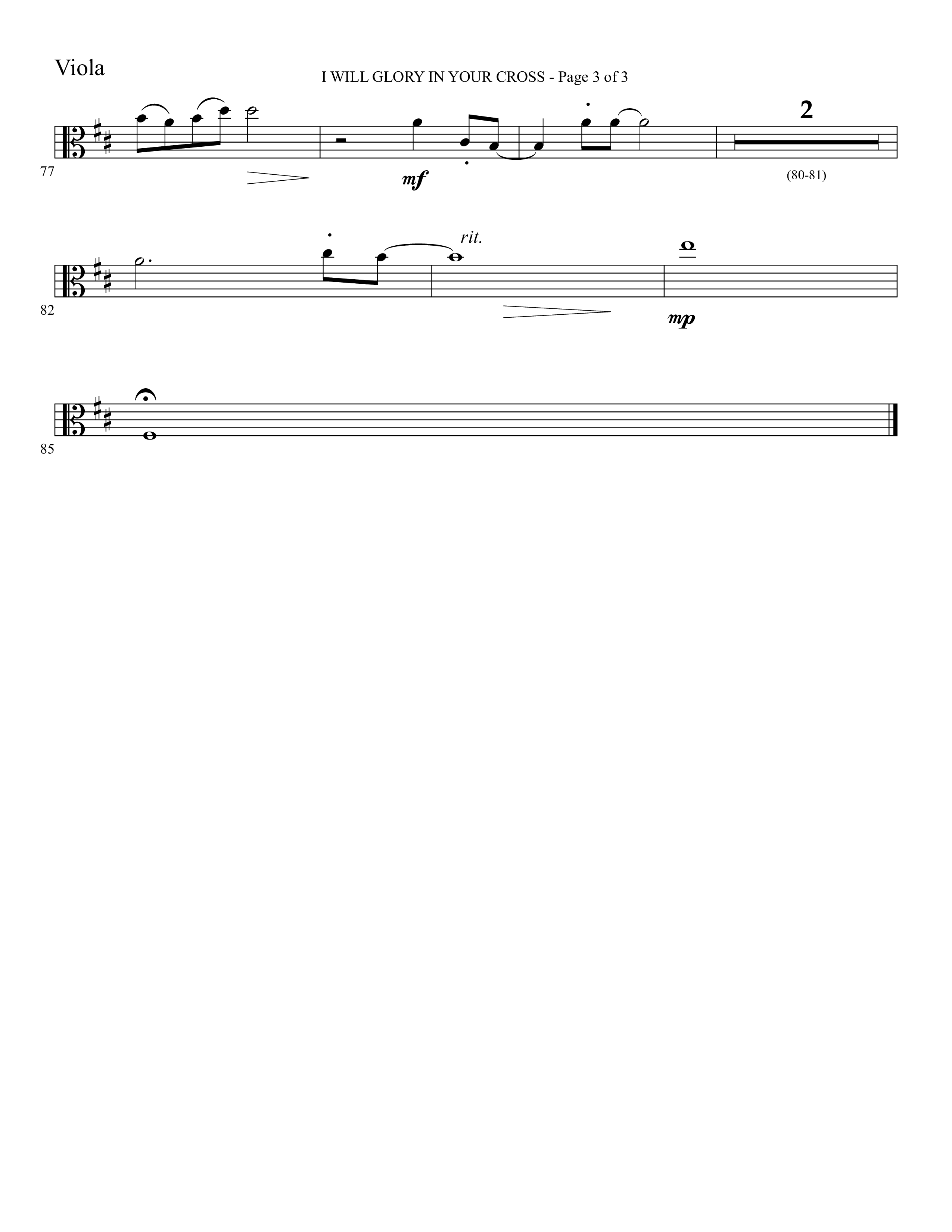 I Will Glory In Your Cross (with Hallelujah What A Savior) Viola (Foster Music Group / Arr. Marty Parks)