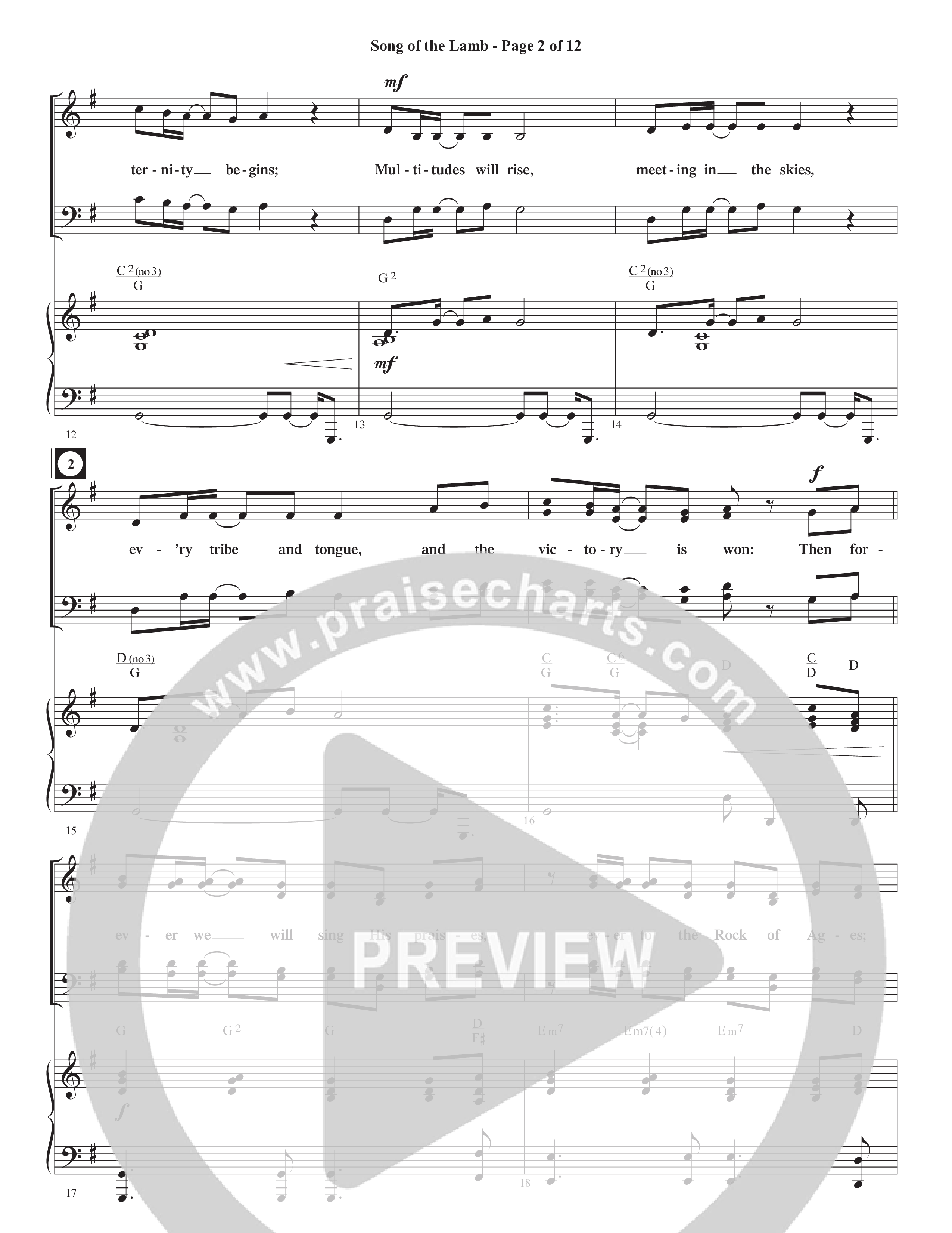 Song Of The Lamb (Choral Anthem SATB) Piano/Choir (SATB) (Foster Music Group / Arr. Marty Parks)