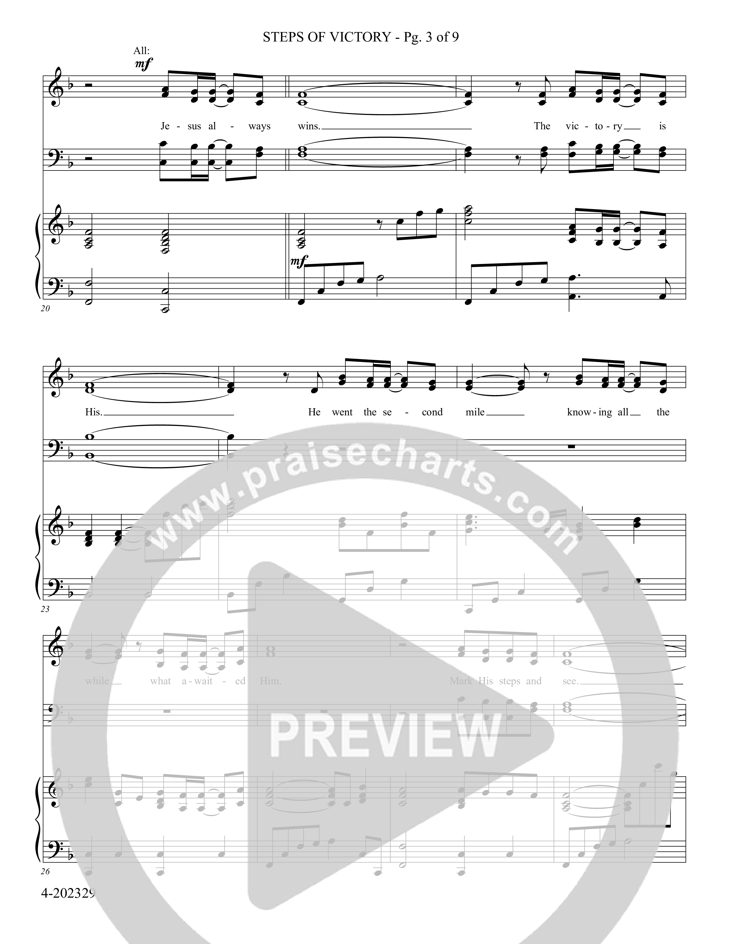 Steps Of Victory (Choral Anthem SATB) Piano/Choir (SATB) (Foster Music Group / Arr. Erik Foster)