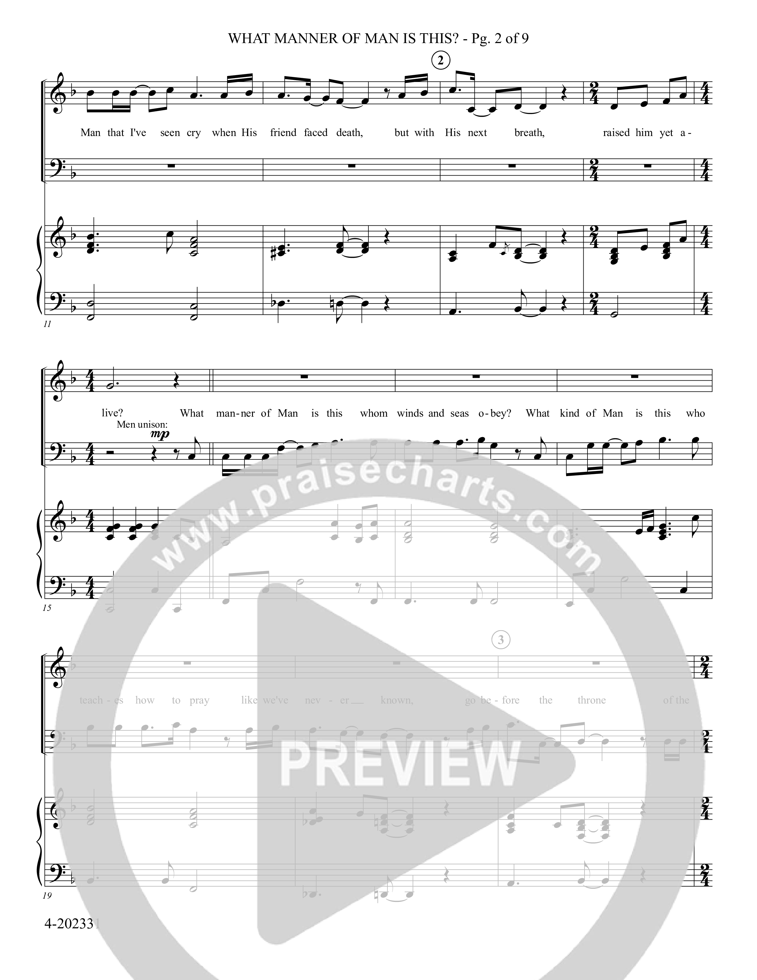 What Manner Of Man (Choral Anthem SATB) Piano/Choir (SATB) (Foster Music Group / Arr. Erik Foster)