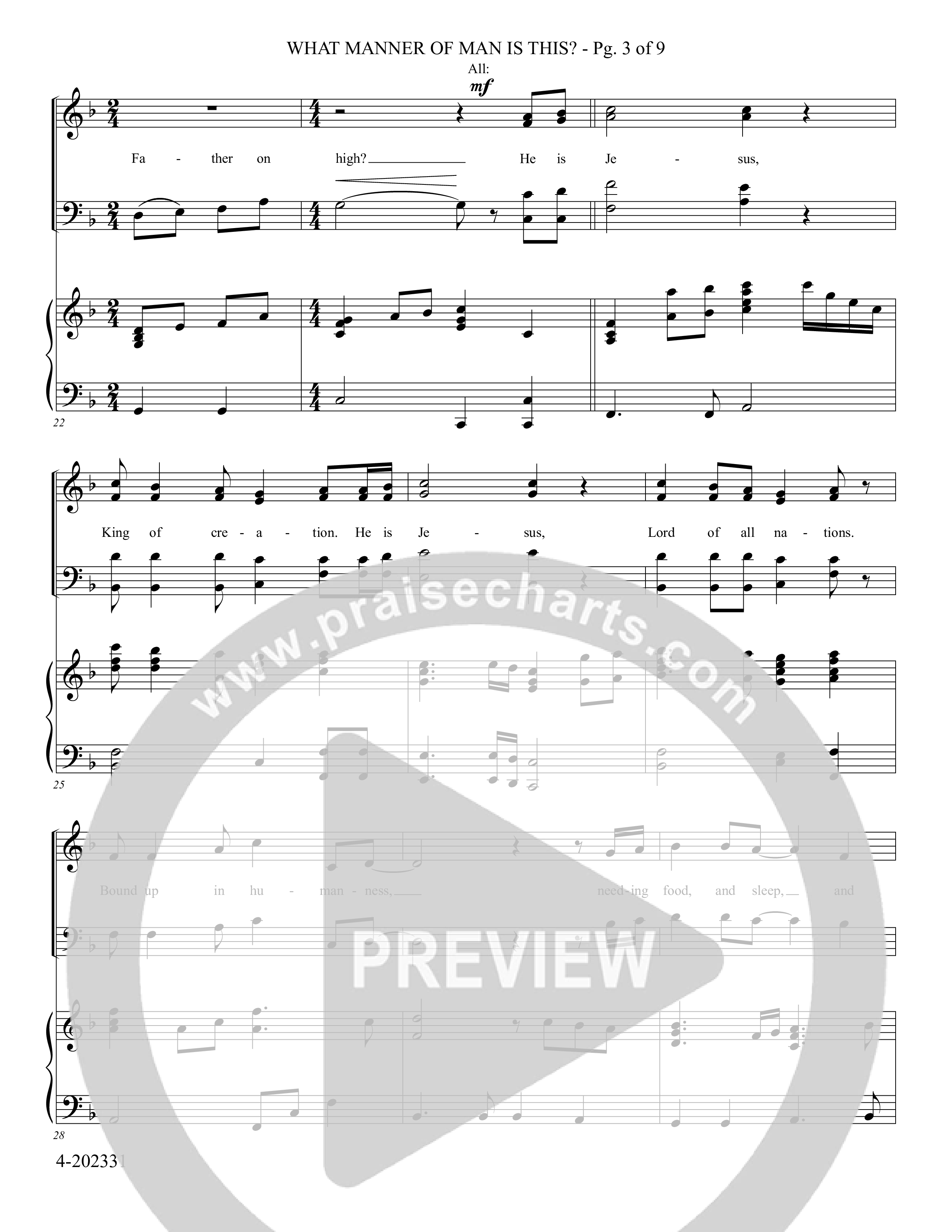 What Manner Of Man (Choral Anthem SATB) Piano/Choir (SATB) (Foster Music Group / Arr. Erik Foster)