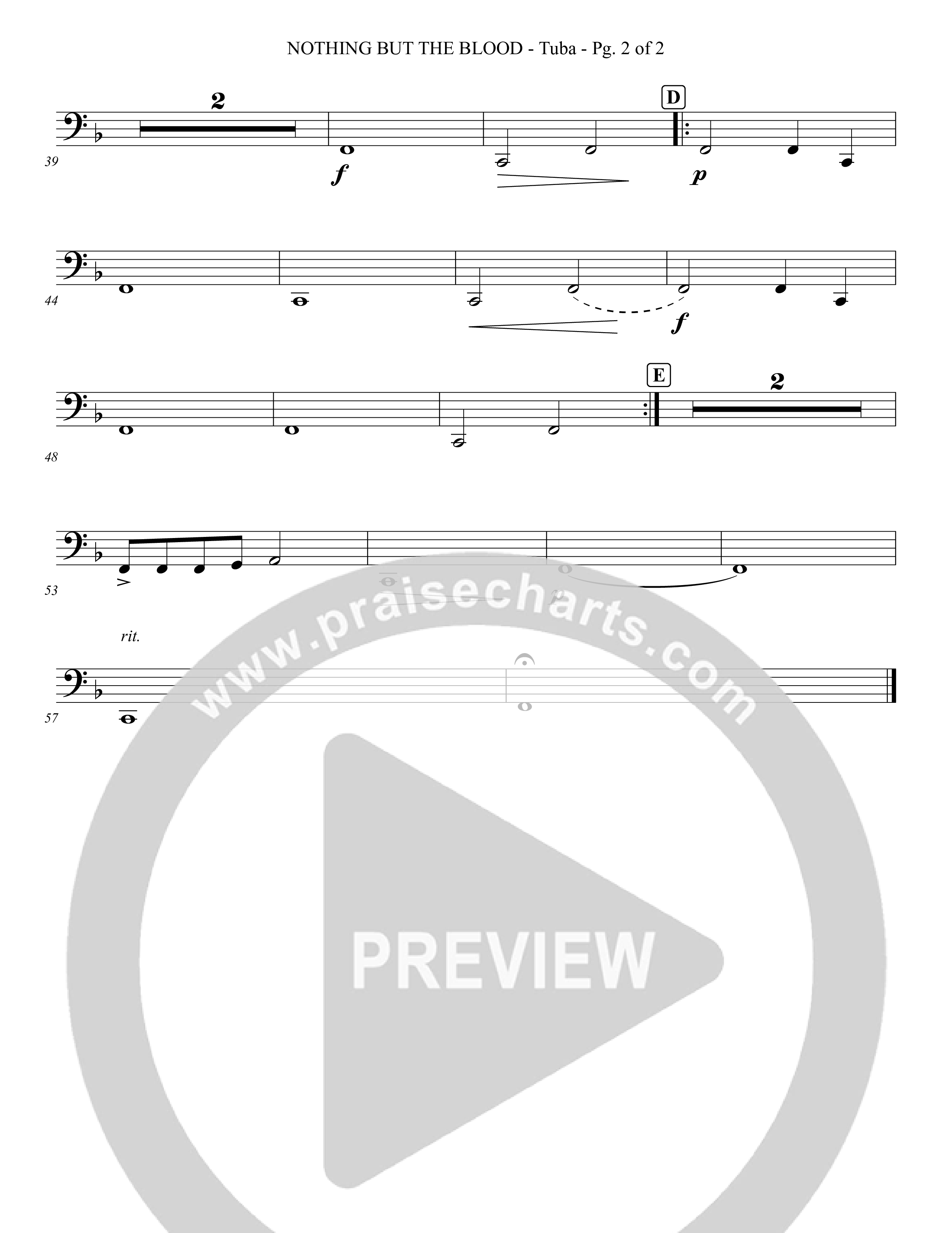Nothing But The Blood (Instrumental) Tuba (Foster Music Group / Arr. Joshua Tew)