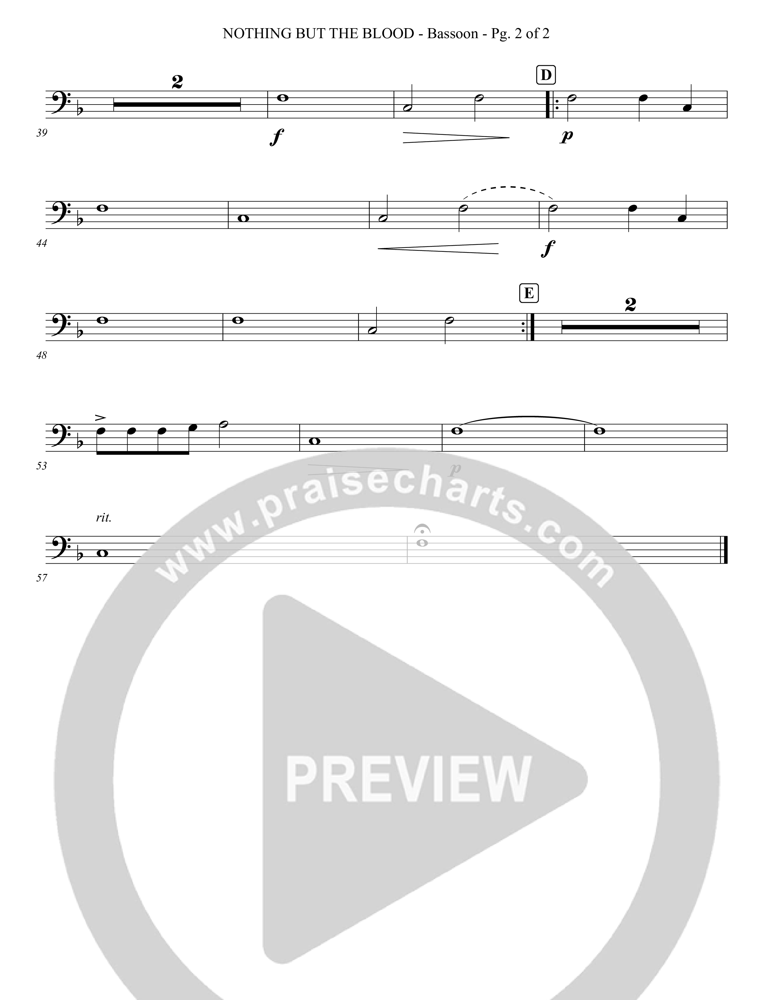 Nothing But The Blood (Instrumental) Bassoon (Foster Music Group / Arr. Joshua Tew)