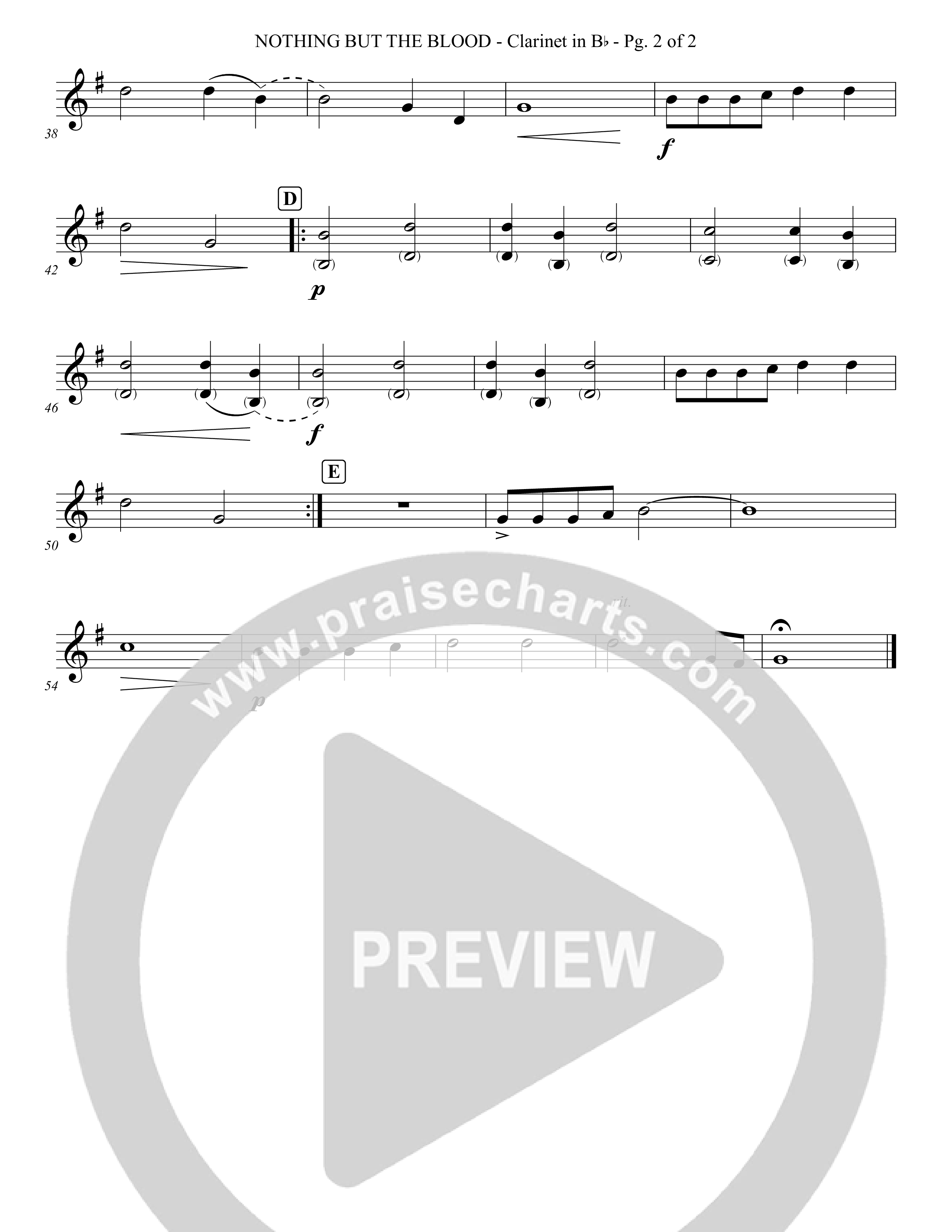 Nothing But The Blood (Instrumental) Clarinet (Foster Music Group / Arr. Joshua Tew)