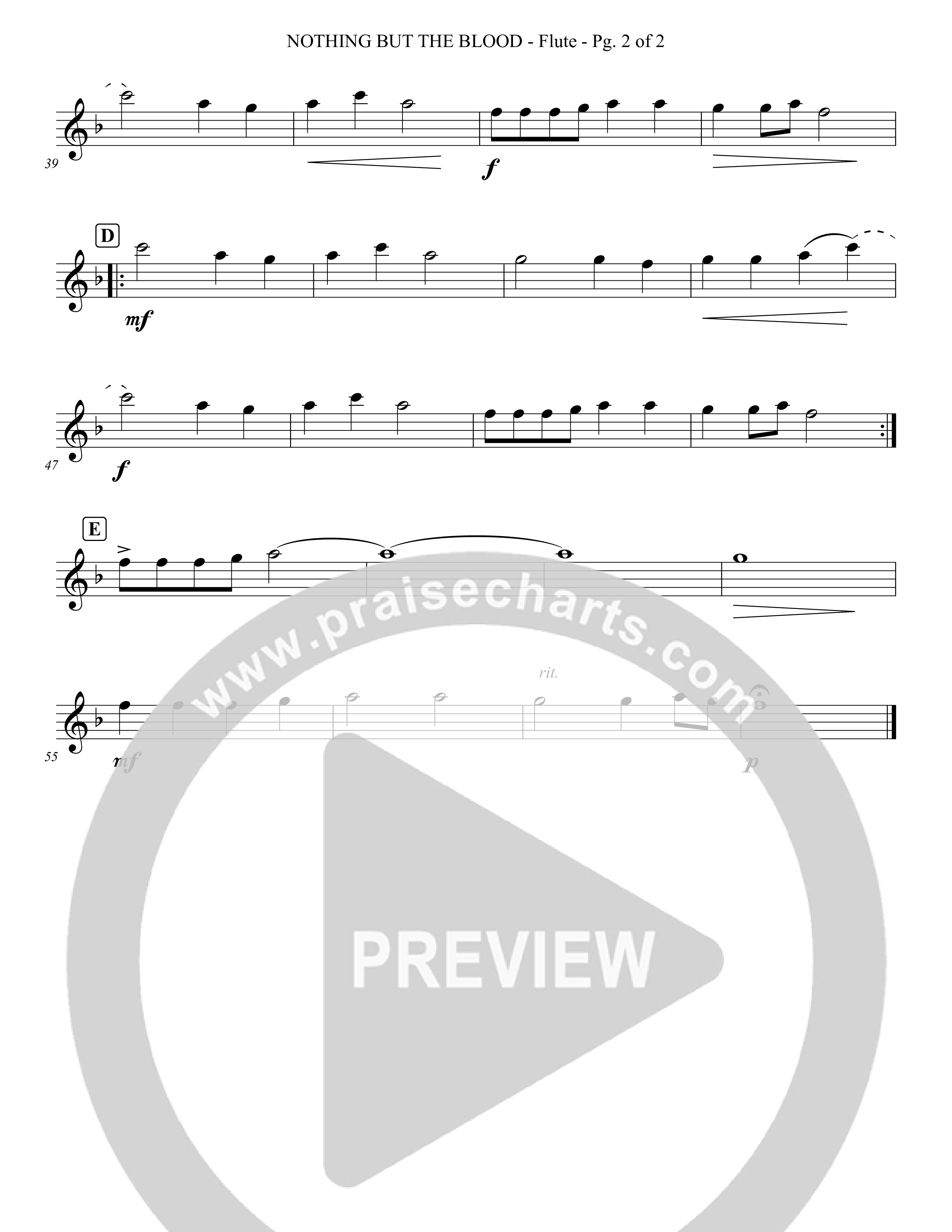 Nothing But The Blood (Instrumental) Flute (Foster Music Group / Arr. Joshua Tew)