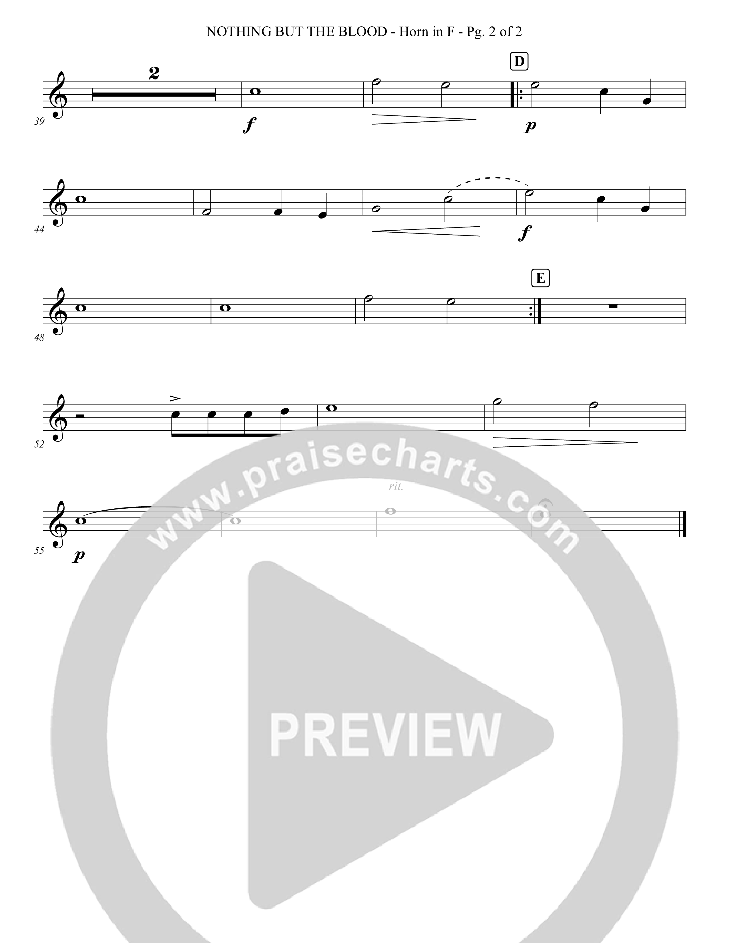 Nothing But The Blood (Instrumental) French Horn (Foster Music Group / Arr. Joshua Tew)